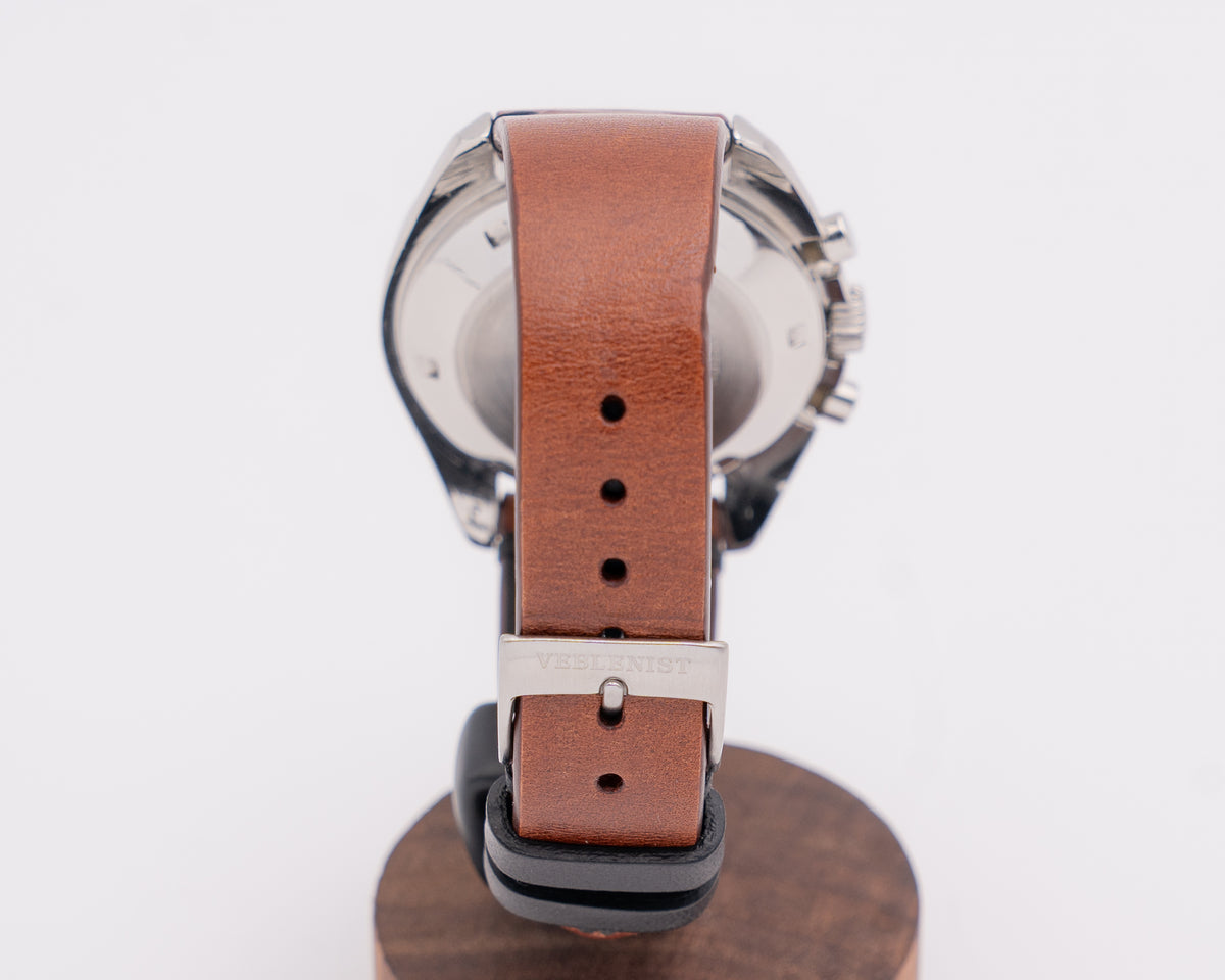 Omega Speedmaster Black Dial Brown Strap