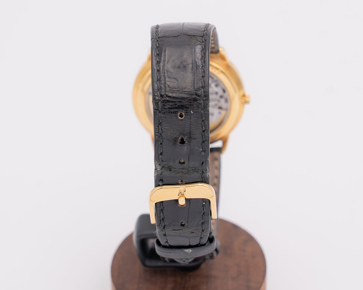 Audemars Piguet Star Wheel 36mm 25720BA Yellow Gold Case Black Leather Strap D Serial