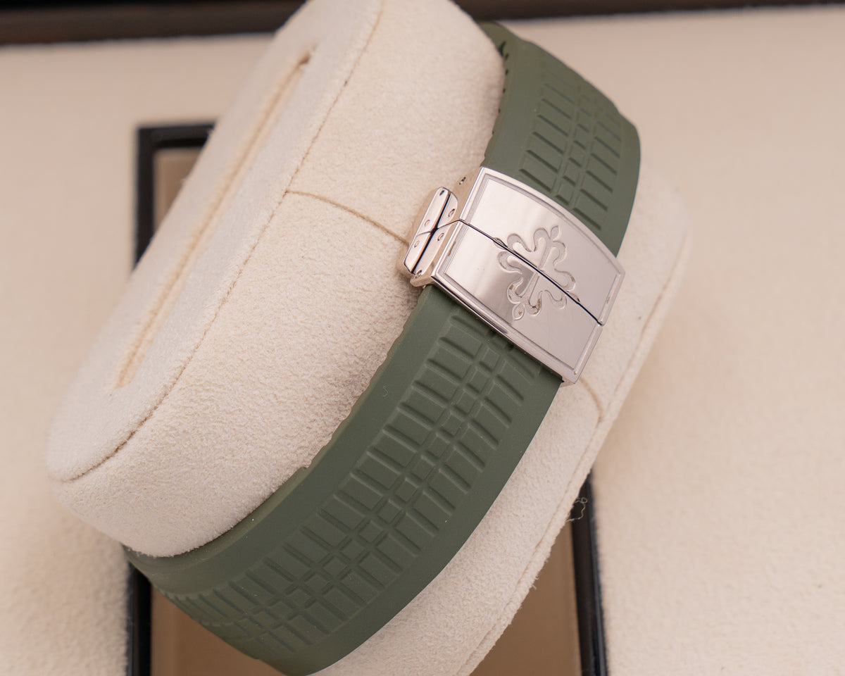 Patek Philippe Aquanaut 42mm 5168G-010 White Gold Khaki Green Dial 2021
