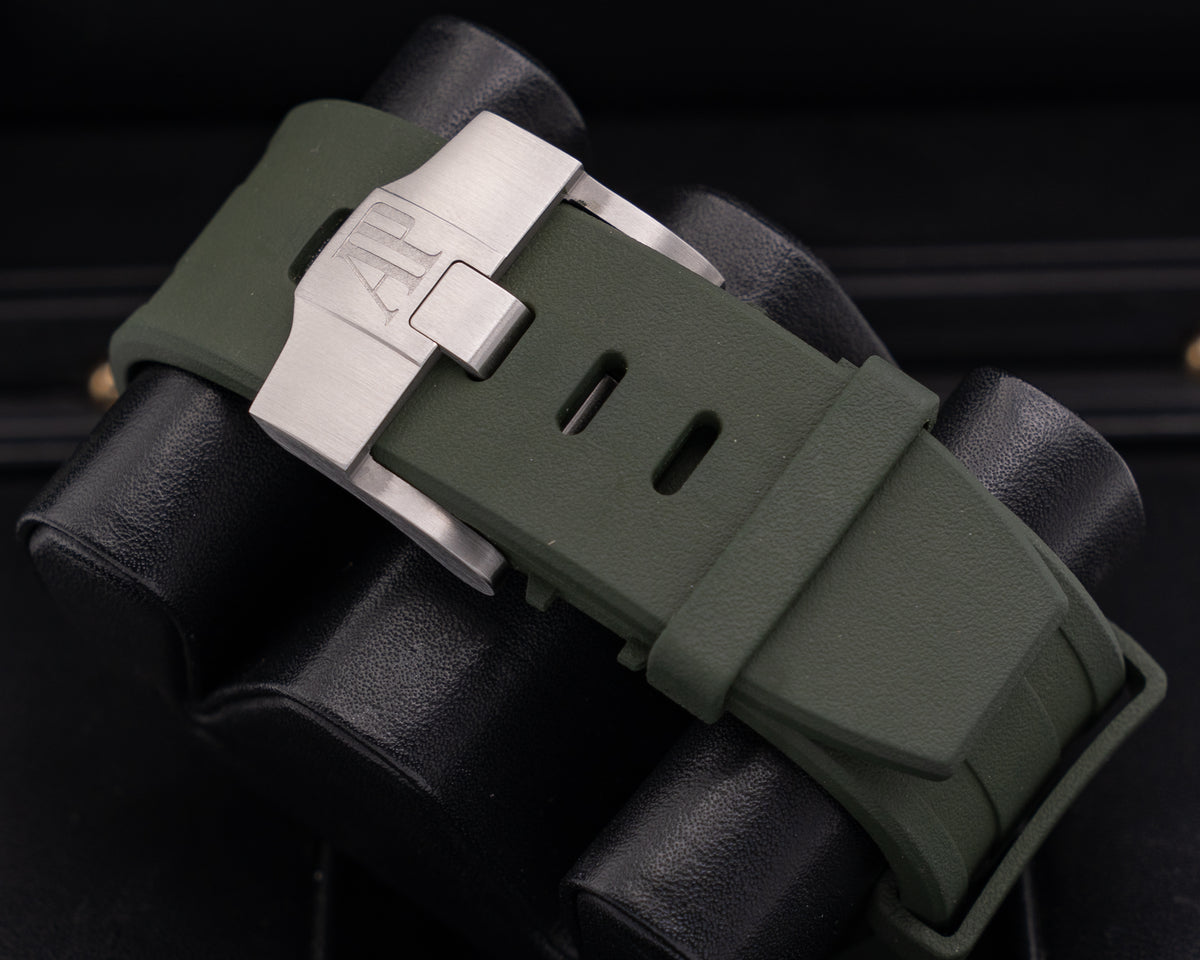 Audemars Piguet Royal Oak Offshore Diver 42mm 15710ST On Green Rubber Strap