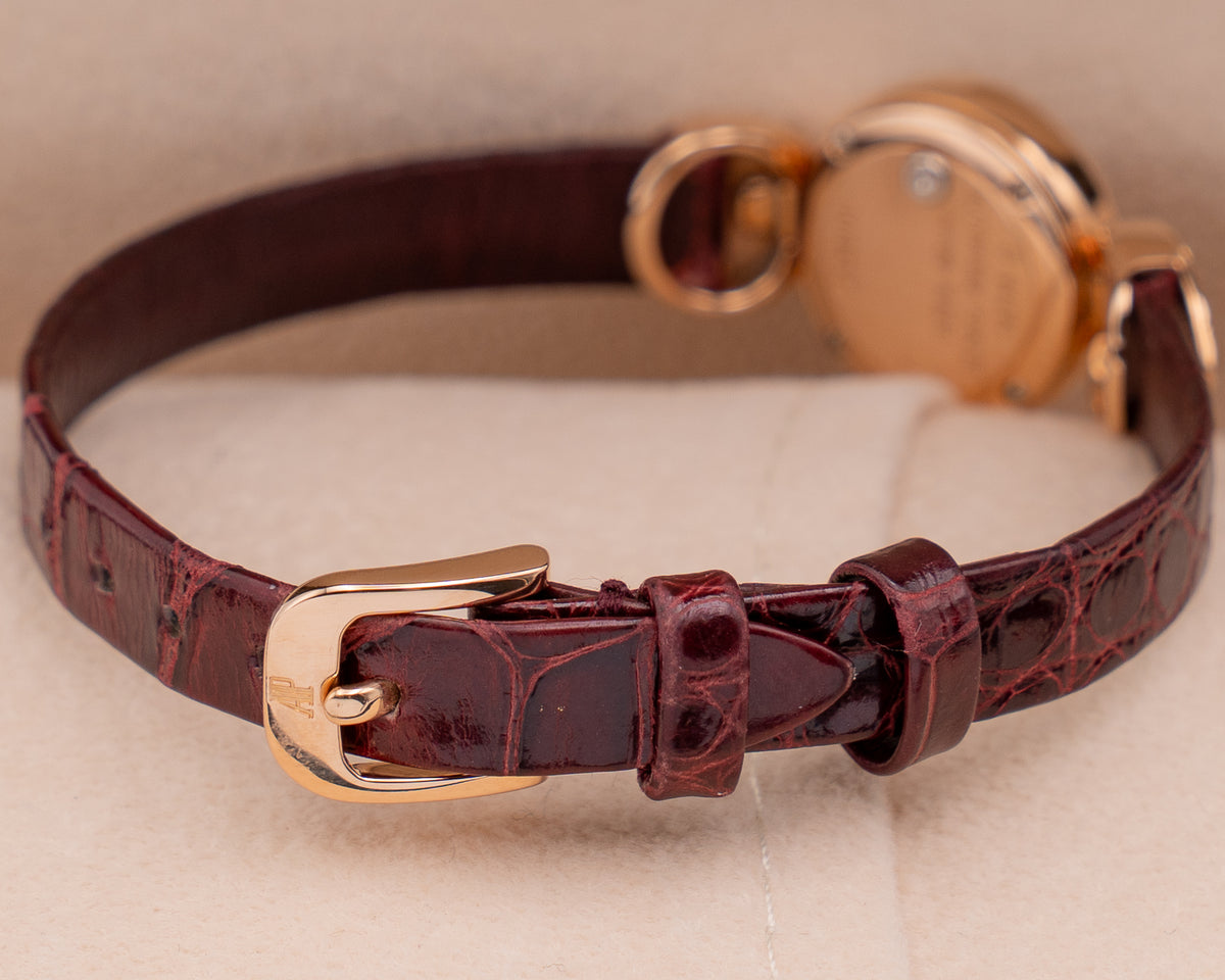 Audemars Piguet Quartz Ladies Diamonds 67118or/z/0009/01 Brown Leather strap
