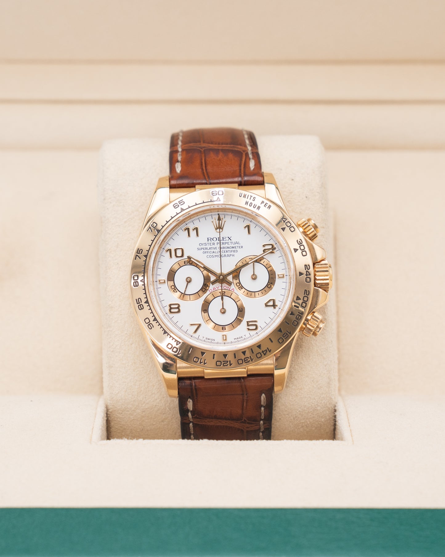 Rolex Cosmograph Daytona 40mm 16518 Yellow Gold White Dial Arabic