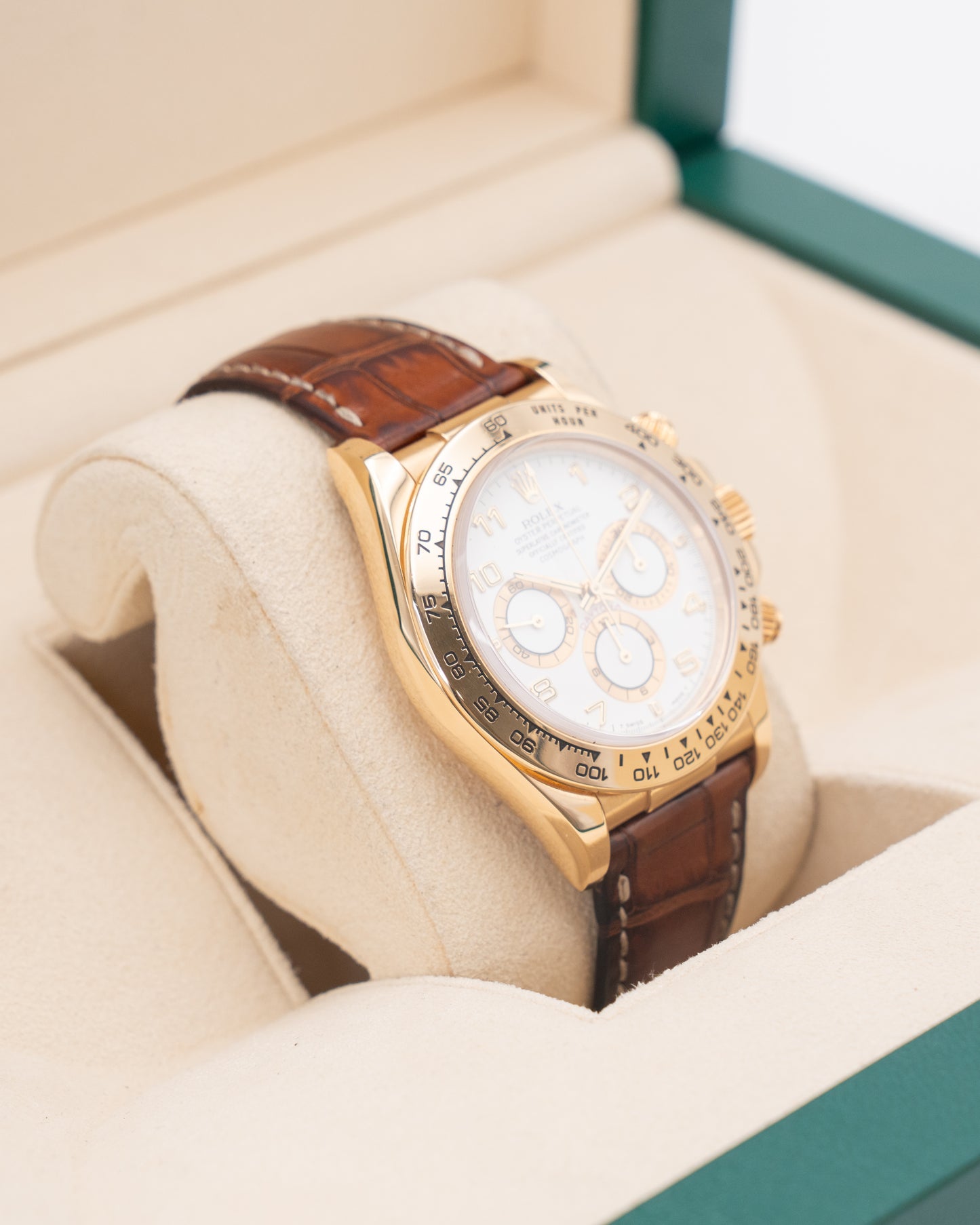 Rolex Cosmograph Daytona 40mm 16518 Yellow Gold White Dial Arabic
