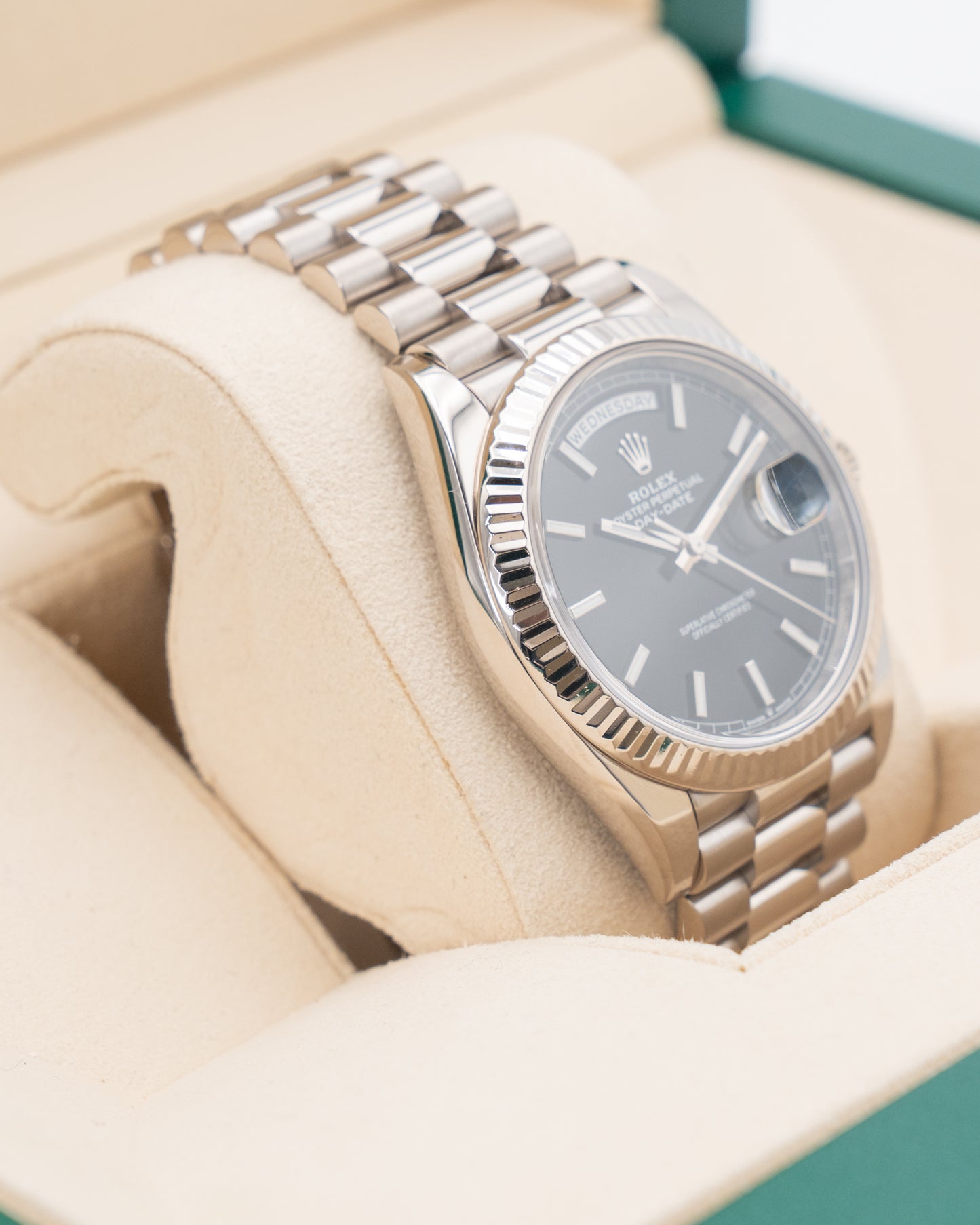 Rolex Day Date 40mm 228239 Black Sunburst President 2015