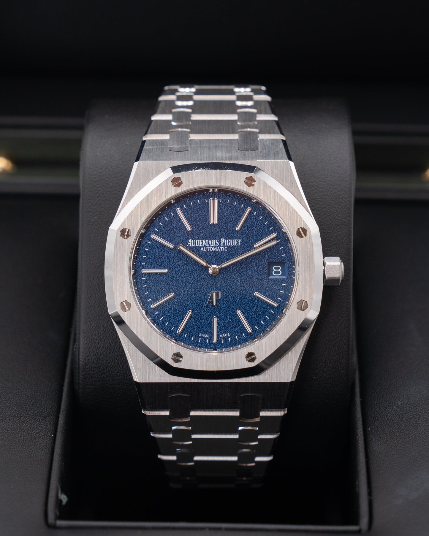 Audemars Piguet Royal Oak "Jumbo" 39mm 16202BC.OO.1240BC.02 White Gold Blue Dial Extra Thin