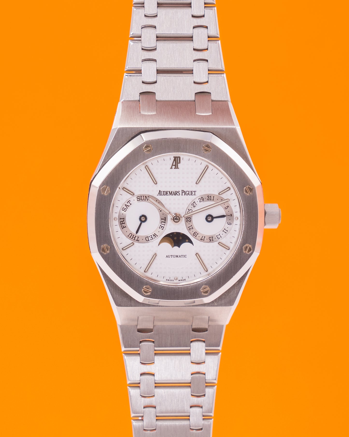 Audemars Piguet Royal Oak "Owl" 36mm 25594ST White Moonphase Day Date E-Serial