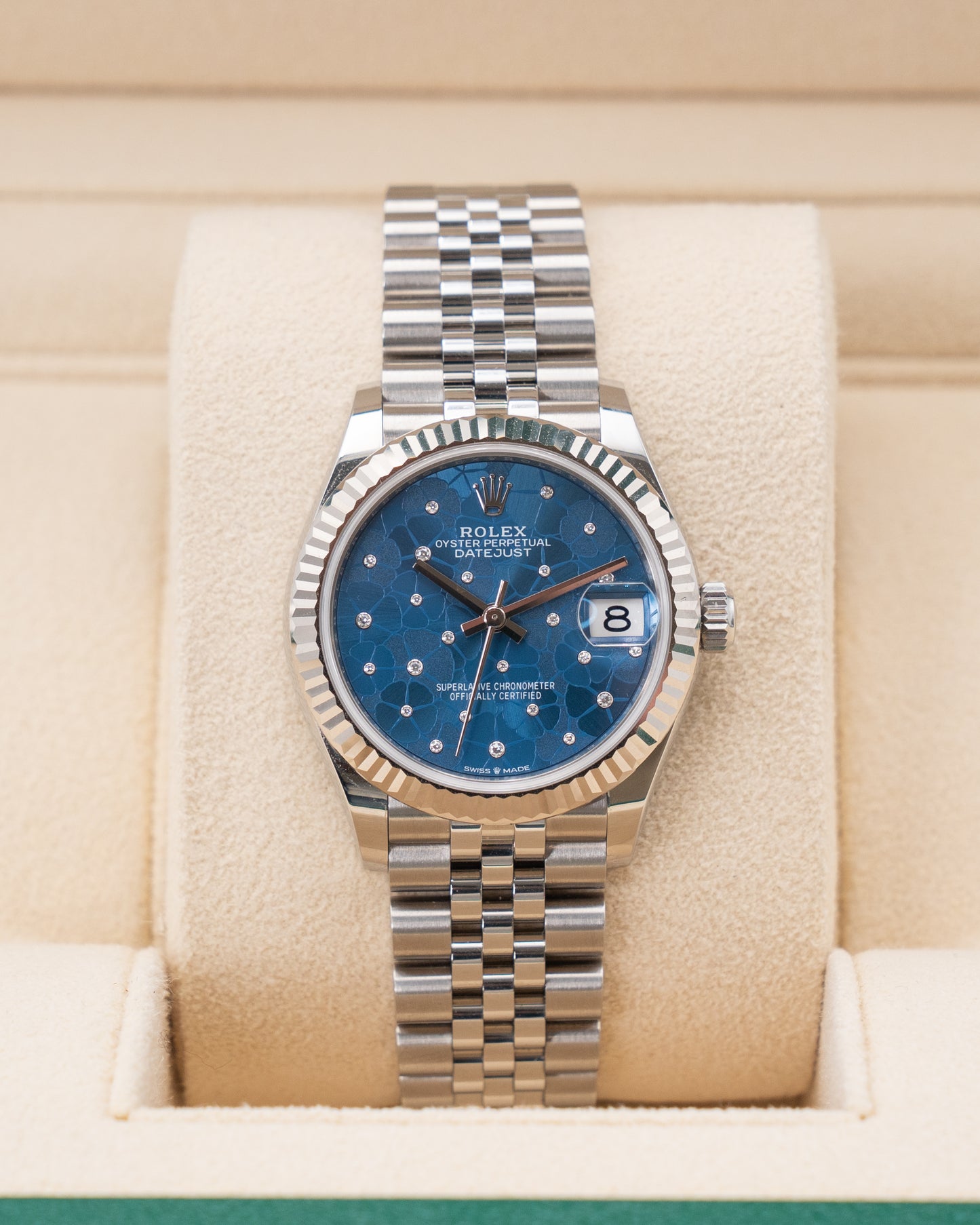 Rolex Datejust 31mm 278274 Blue Floral Motif Diamond Dial Fluted Jubilee 2022