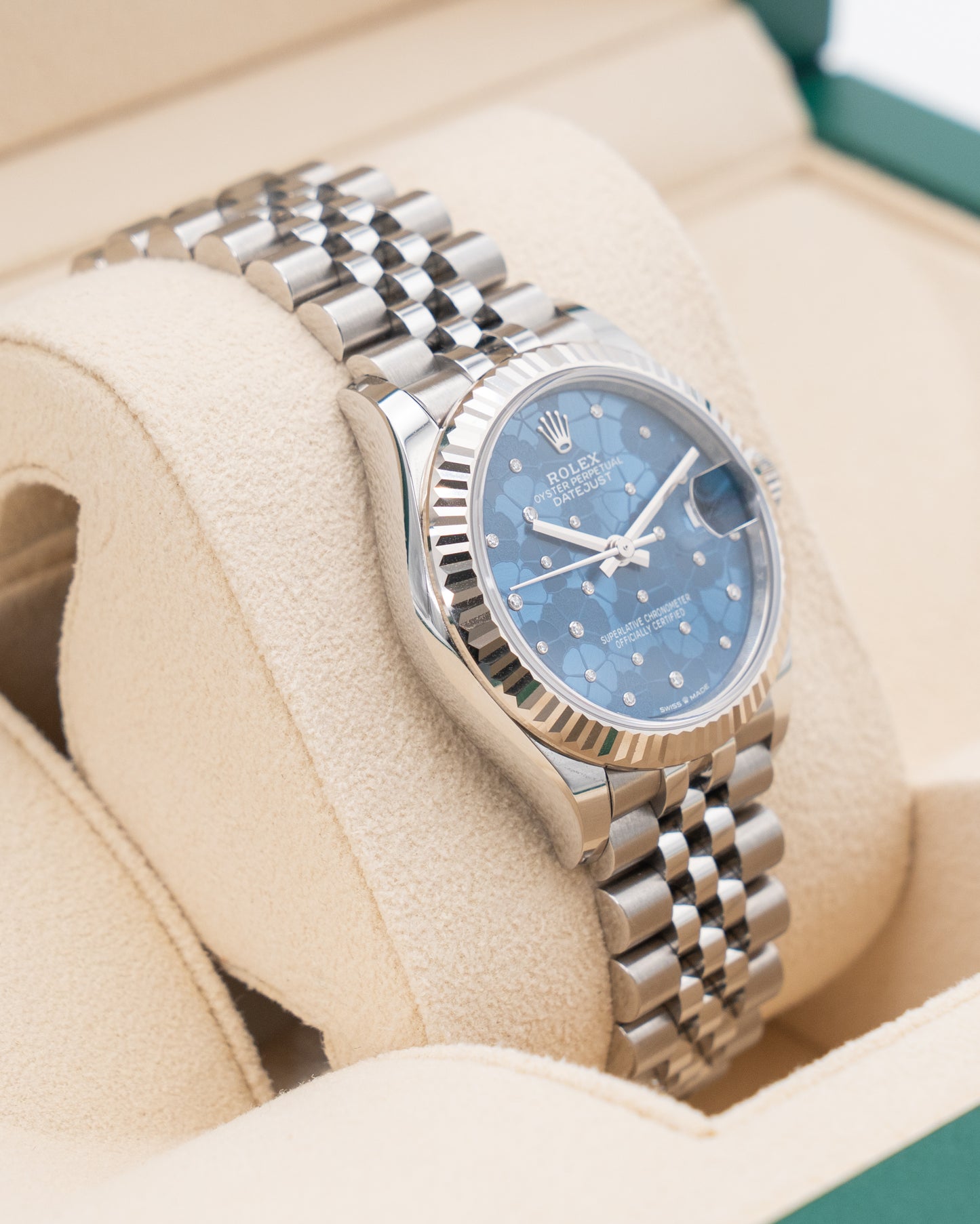 Rolex Datejust 31mm 278274 Blue Floral Motif Diamond Dial Fluted Jubilee 2022