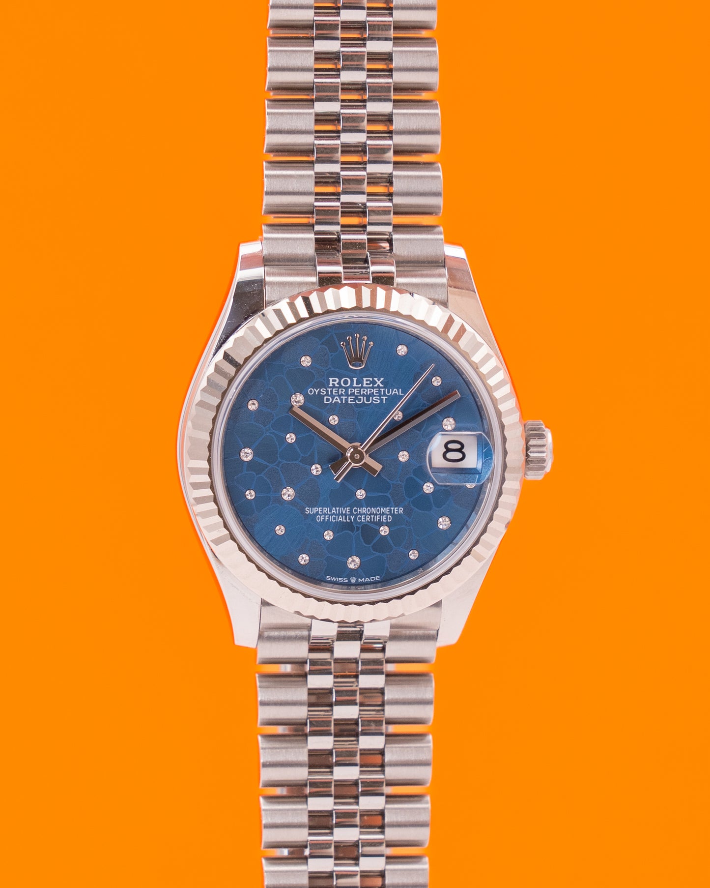Rolex Datejust 31mm 278274 Blue Floral Motif Diamond Dial Fluted Jubilee 2022