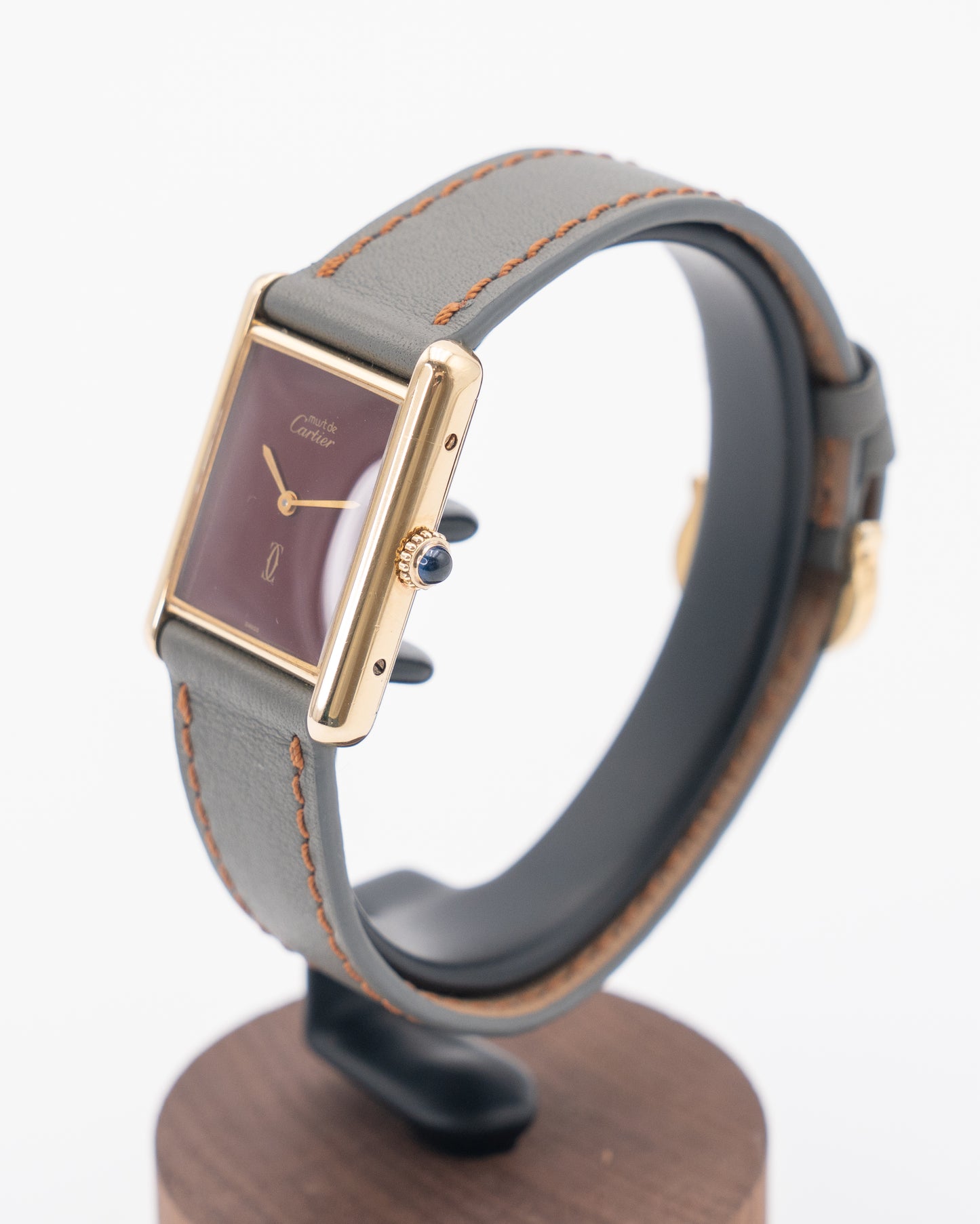 Cartier Must De Tank Plated Yellow Gold With a Red Dial Size 23x31 Large