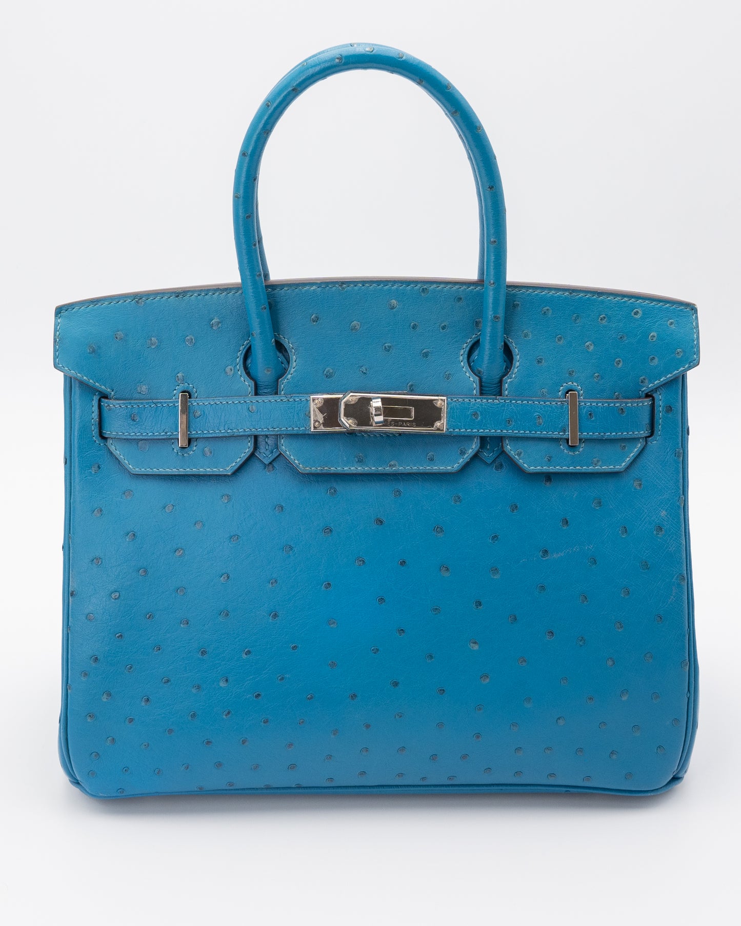 Hermes Blue Ostrich Birkin 30