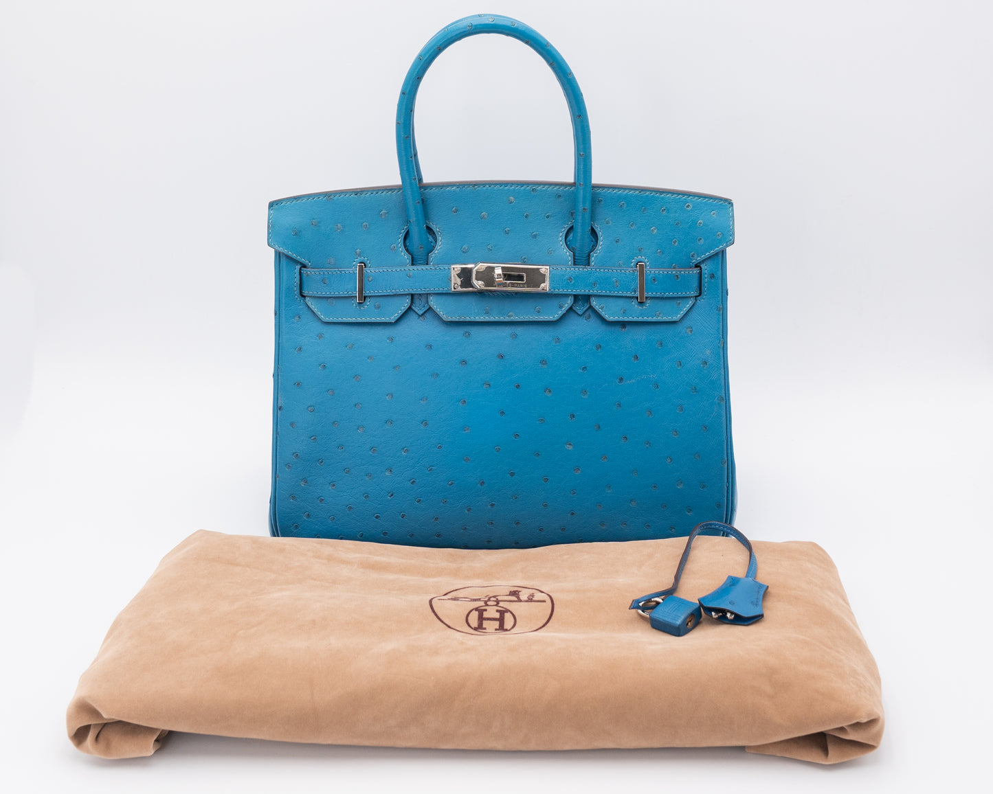 Hermes Blue Ostrich Birkin 30