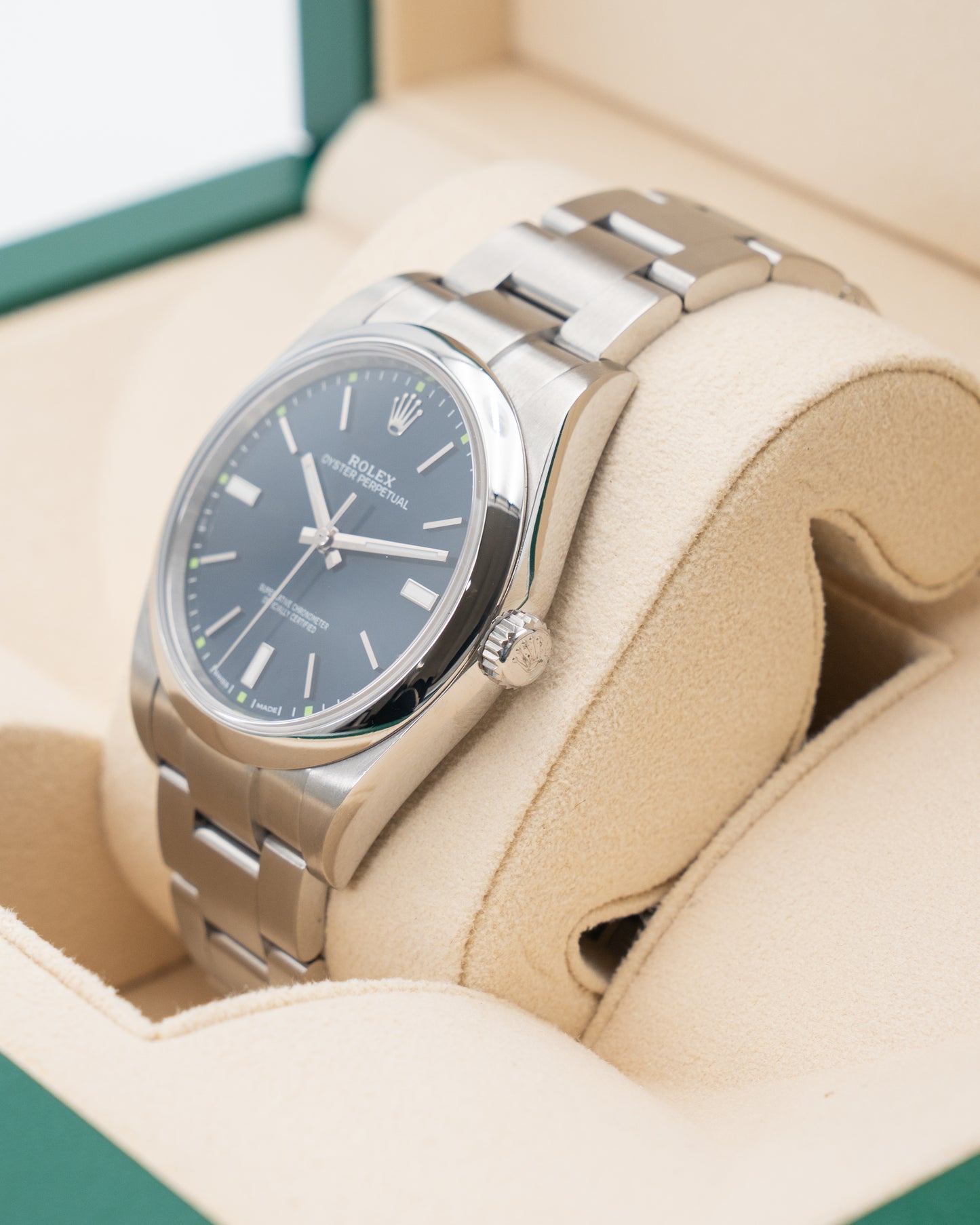 Rolex Oyster Perpetual 114300 Blue Dial 39mm 2017