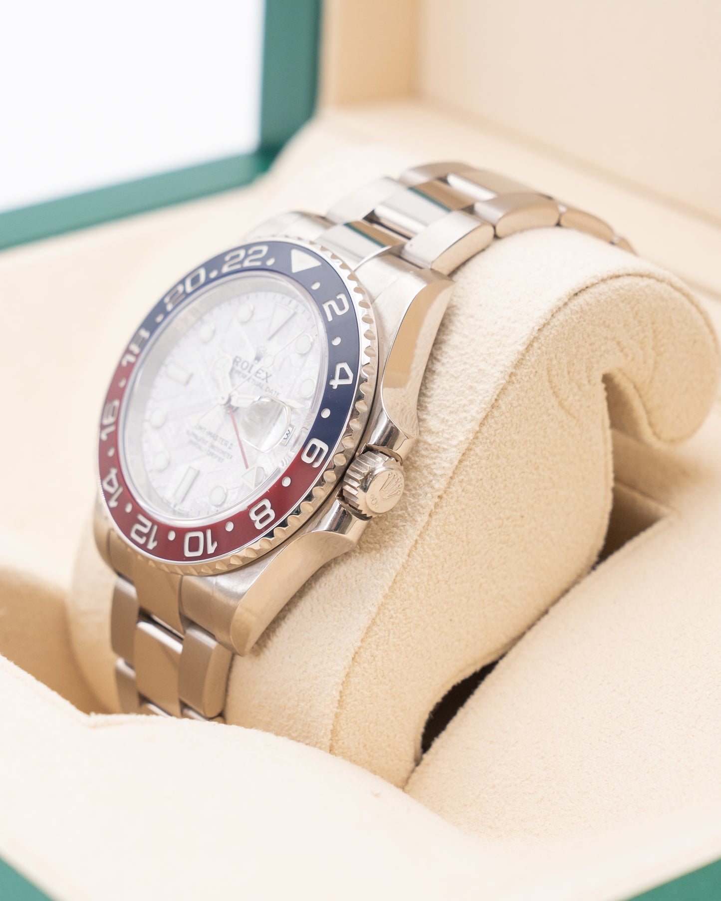 Rolex GMT Master II White Gold Pepsi Meteorite Dial 126719BLRO 40mm 2019