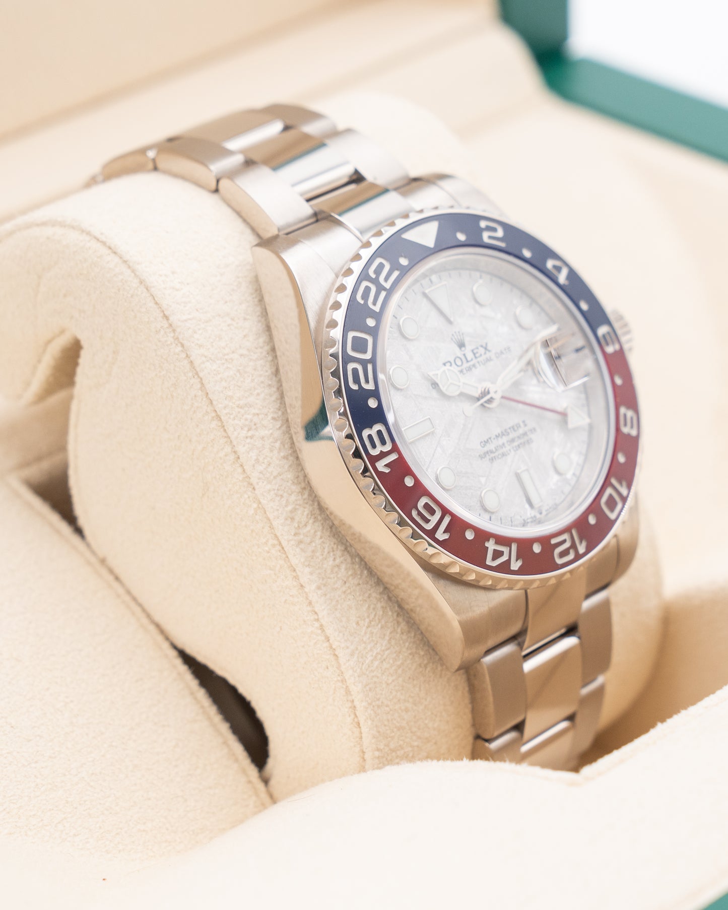 Rolex GMT Master II White Gold Pepsi Meteorite Dial 126719BLRO 40mm 2019