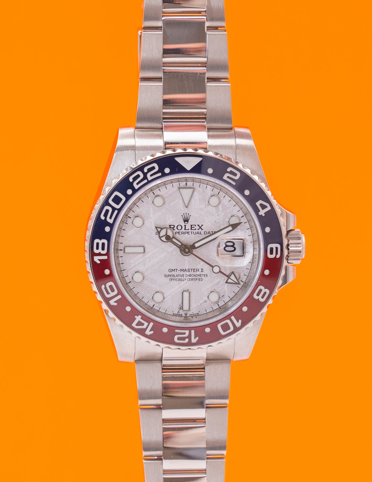 Rolex GMT Master II White Gold Pepsi Meteorite Dial 126719BLRO 40mm 2019