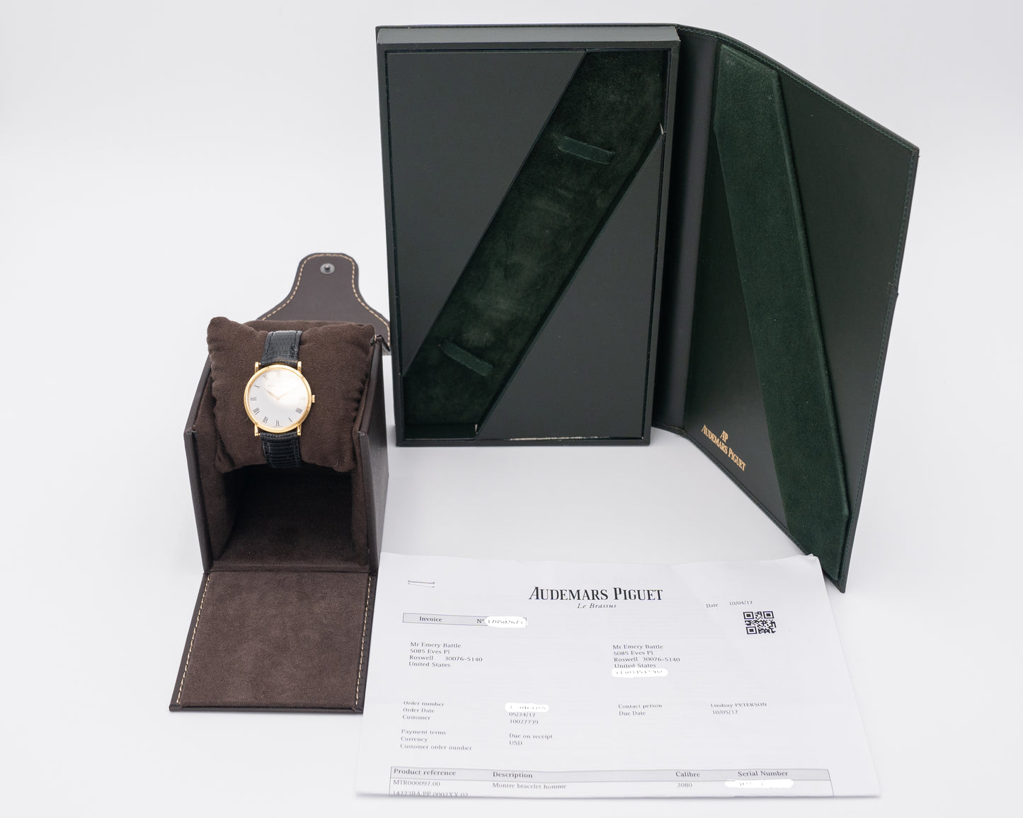 Audemars Piguet Extra Flat 14273BA/G/0002/01 Yellow Gold White Dial Leaf Hands
