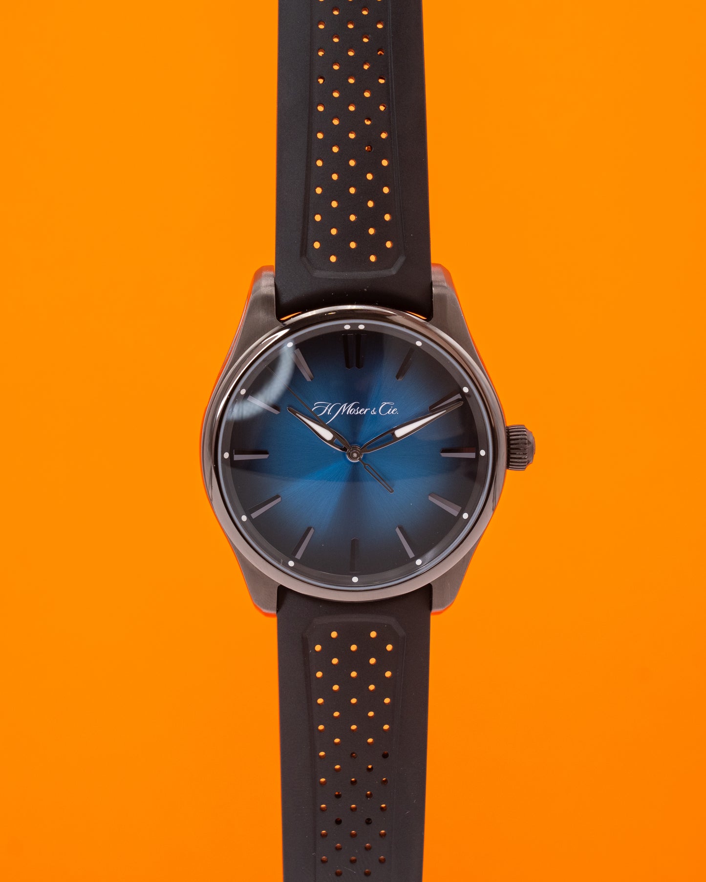 H. Moser & Cie Pioneer Centre Seconds 42.8mm 3200-1205 Funky Blue Fume Dial on DLC Case 2022