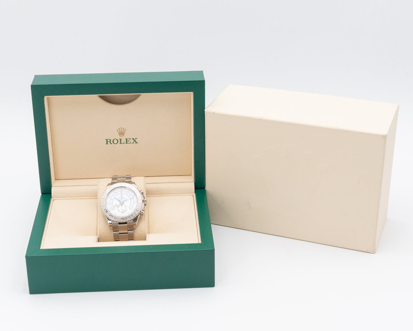 Rolex Yachtmaster 44mm 116689 White Gold and Platinum White Dial