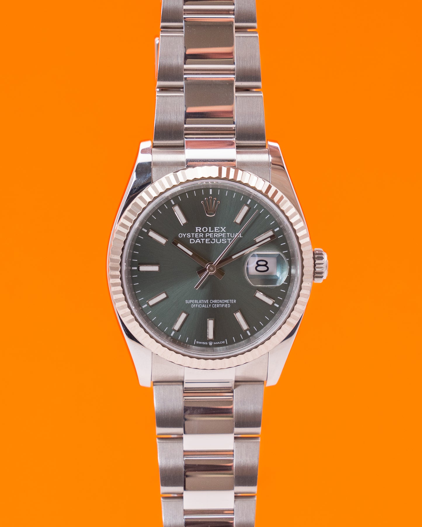 Rolex Datejust 126234 Mint Green 36mm Oyster Fluted 2023