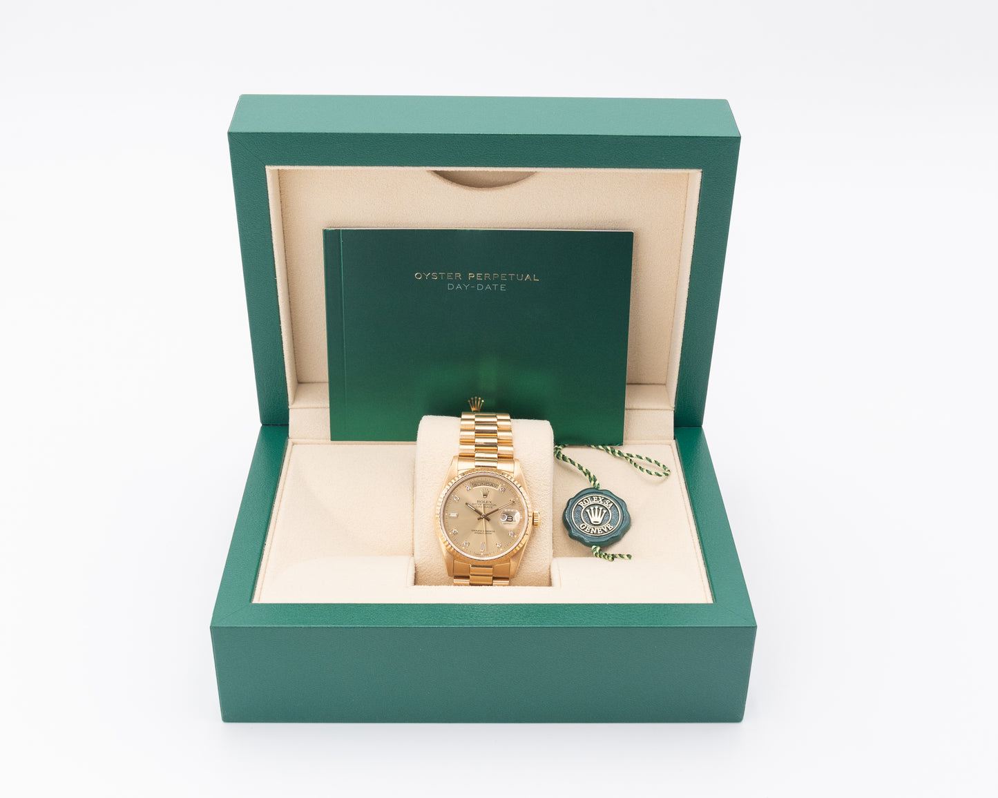 Rolex Day Date 36mm 18238 President Yellow Gold Double Quick with Diamond Markers