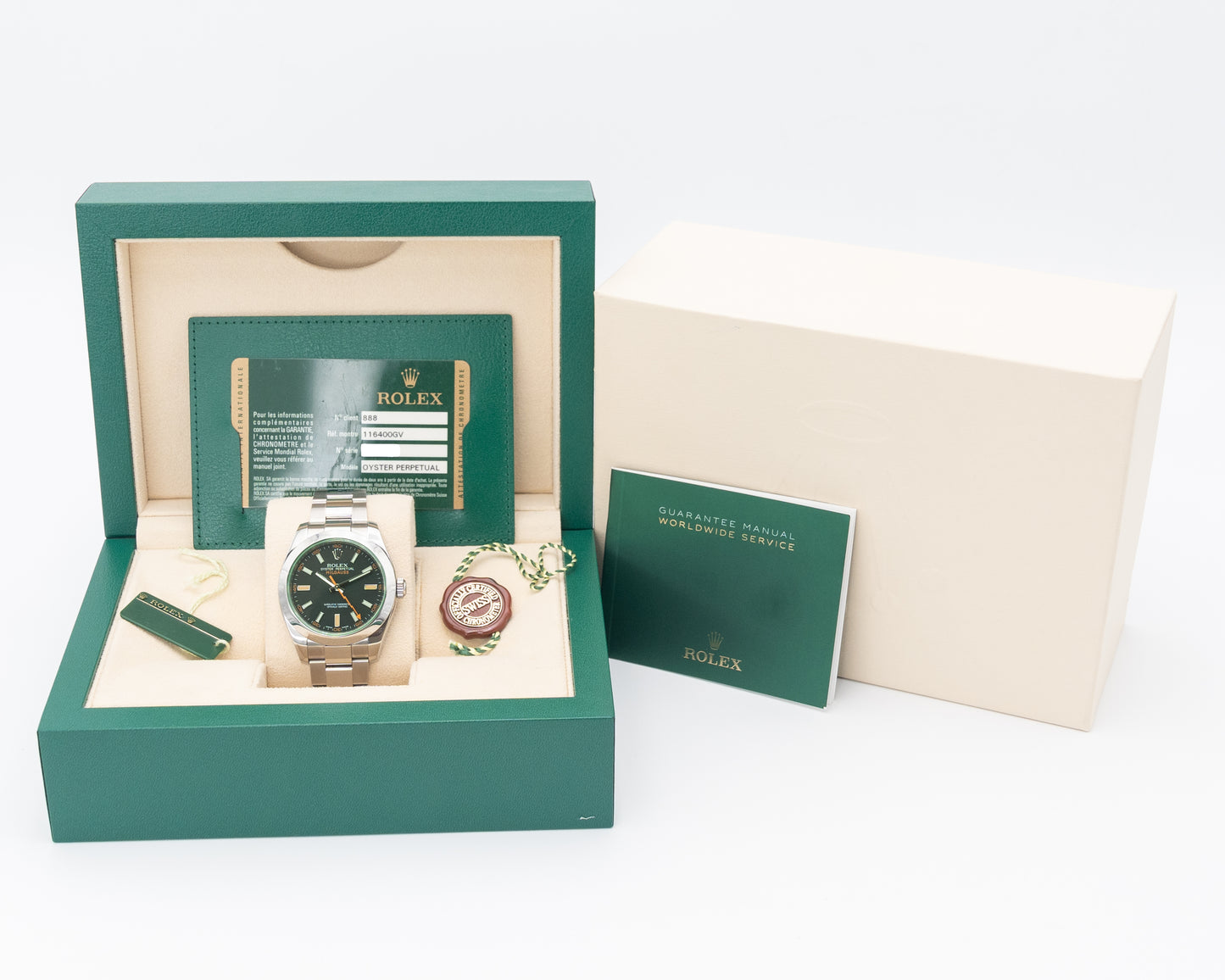 Rolex Milgauss 40mm 116400GV Black Dial Green Crystal 2011