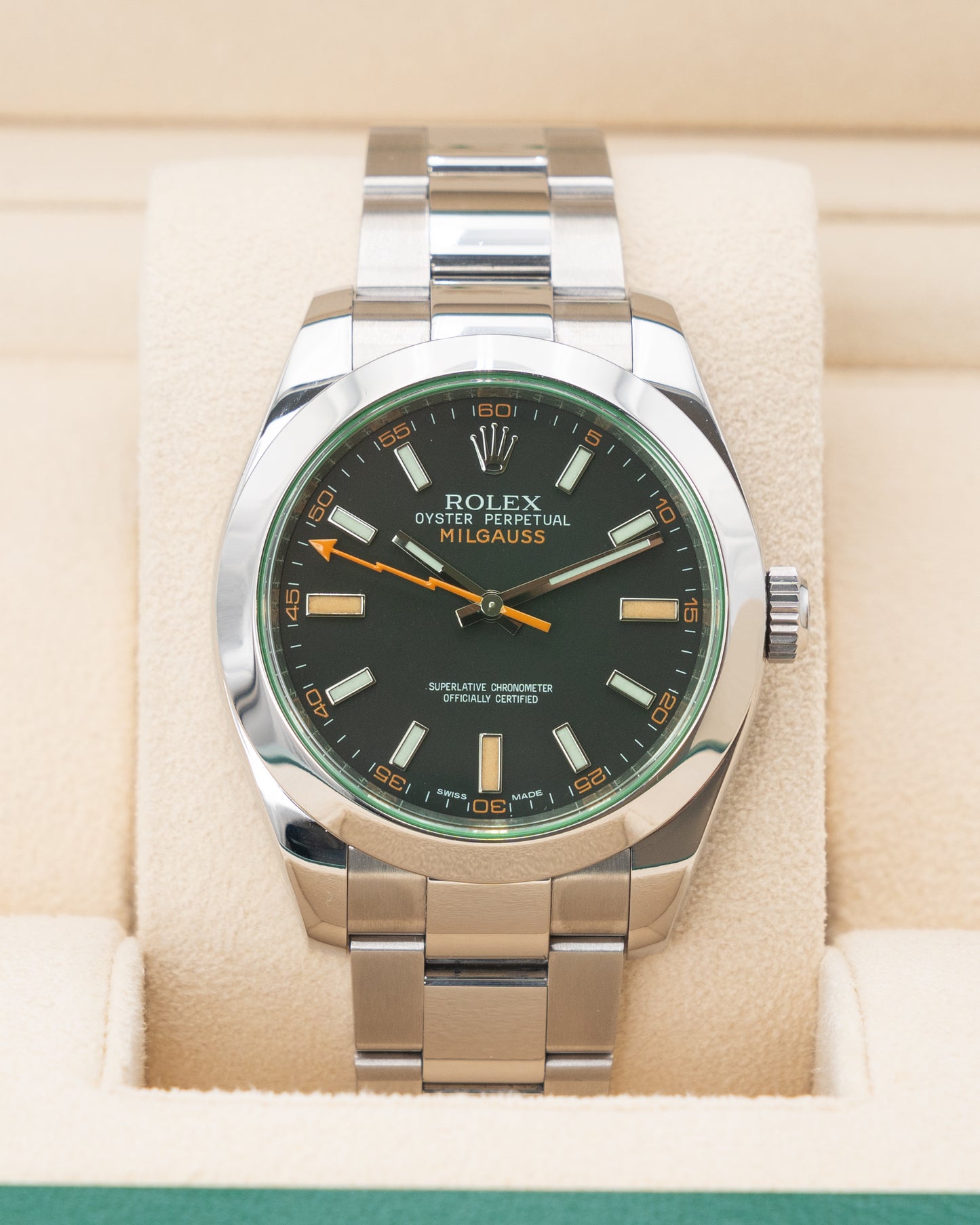 Rolex Milgauss 40mm 116400GV Black Dial Green Crystal 2011