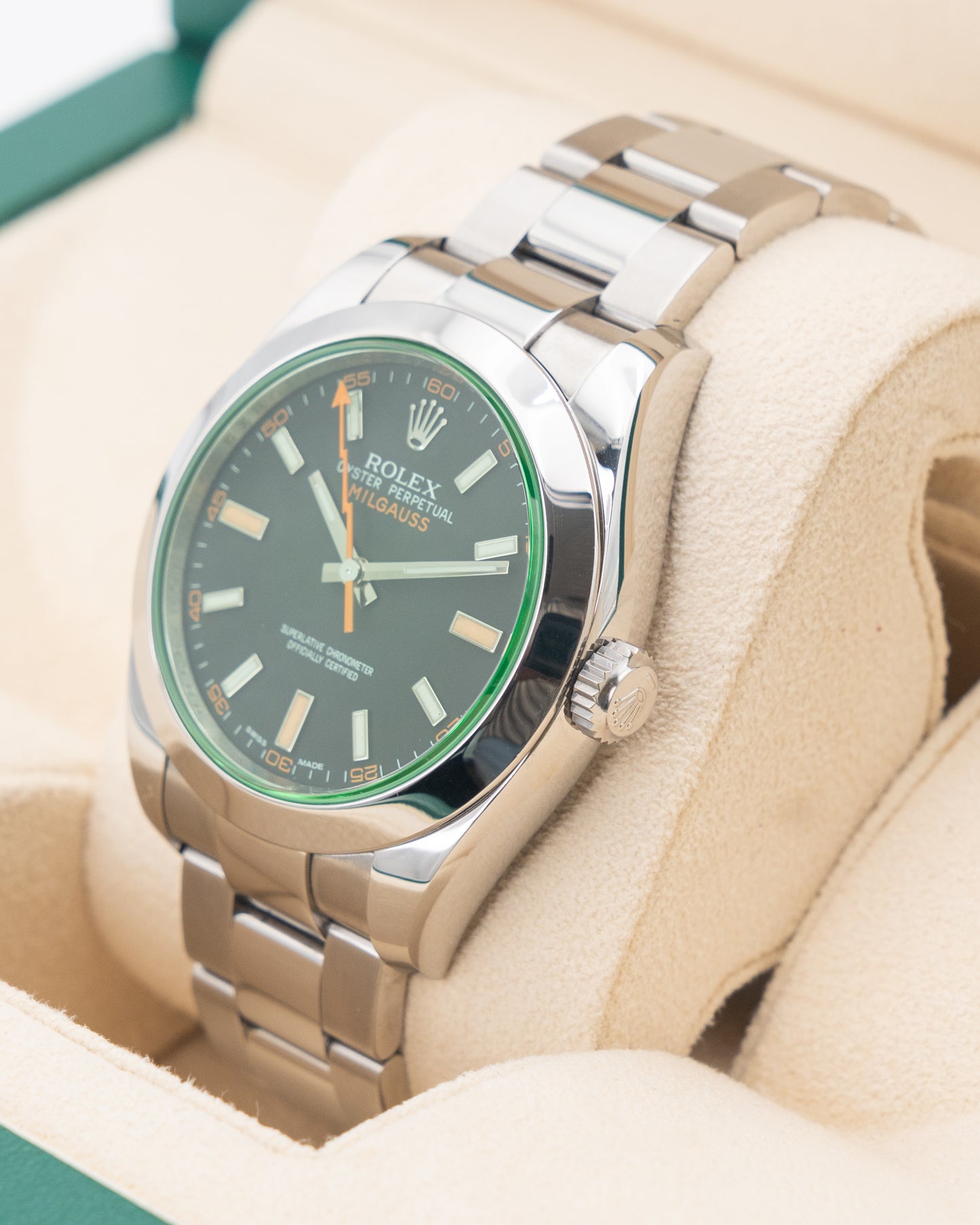 Rolex Milgauss 40mm 116400GV Black Dial Green Crystal 2011