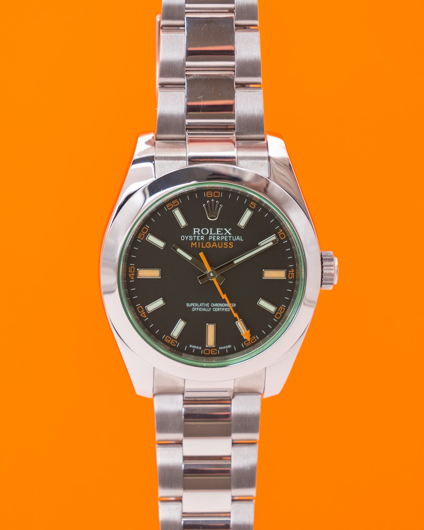 Rolex Milgauss 40mm 116400GV Black Dial Green Crystal 2011