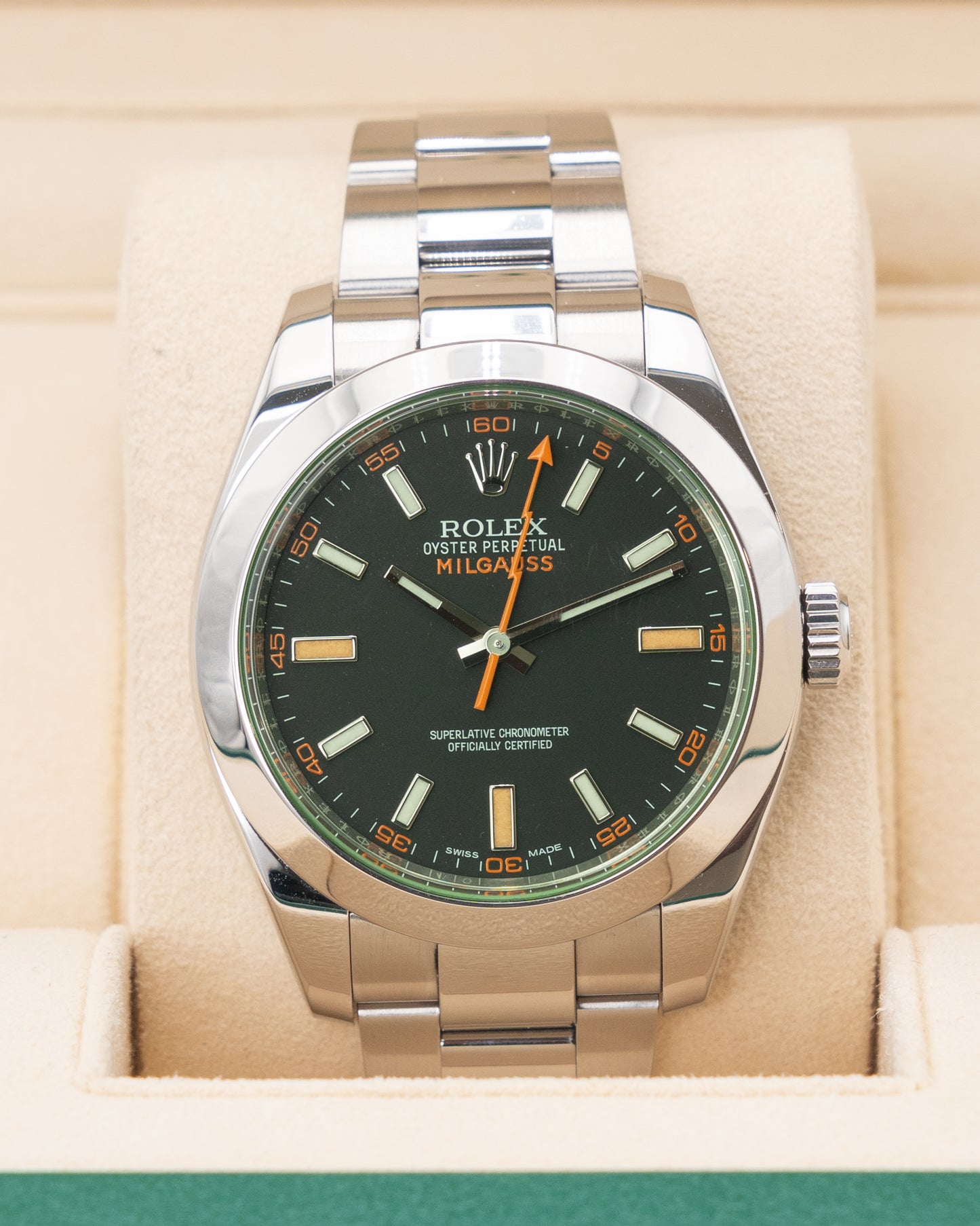 Rolex Milgauss 40mm 116400GV Green Crystal 2014