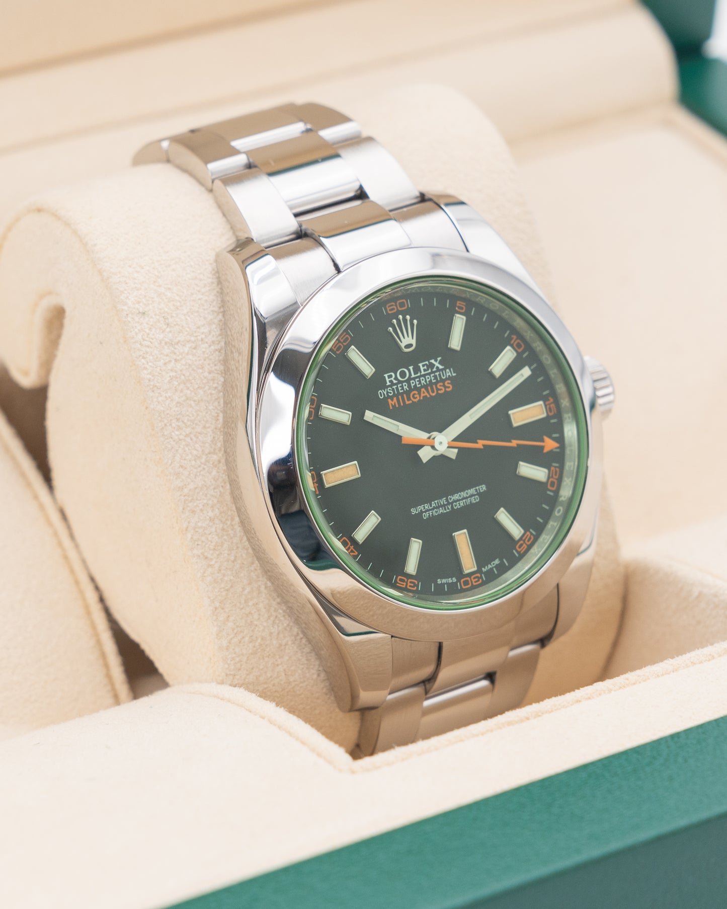 Rolex Milgauss 40mm 116400GV Green Crystal 2014