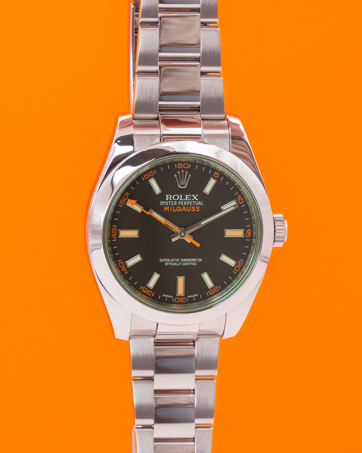Rolex Milgauss 40mm 116400GV Green Crystal 2014