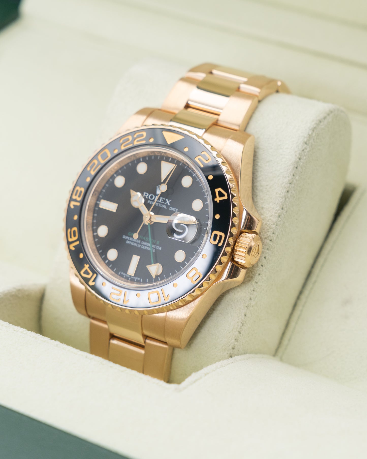 Rolex GMT Master II 40mm 116718 Yellow Gold Black Dial 2006