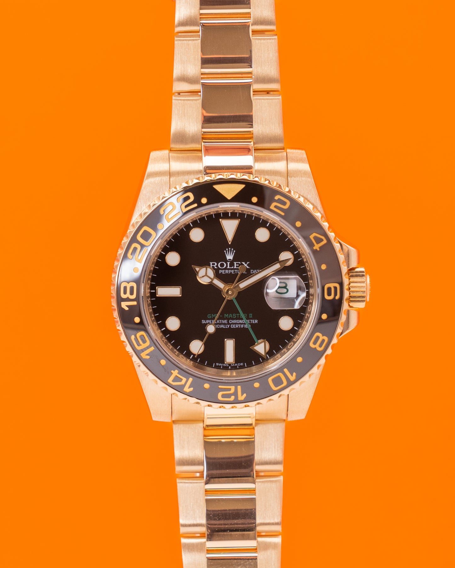 Rolex GMT Master II 40mm 116718 Yellow Gold Black Dial 2006