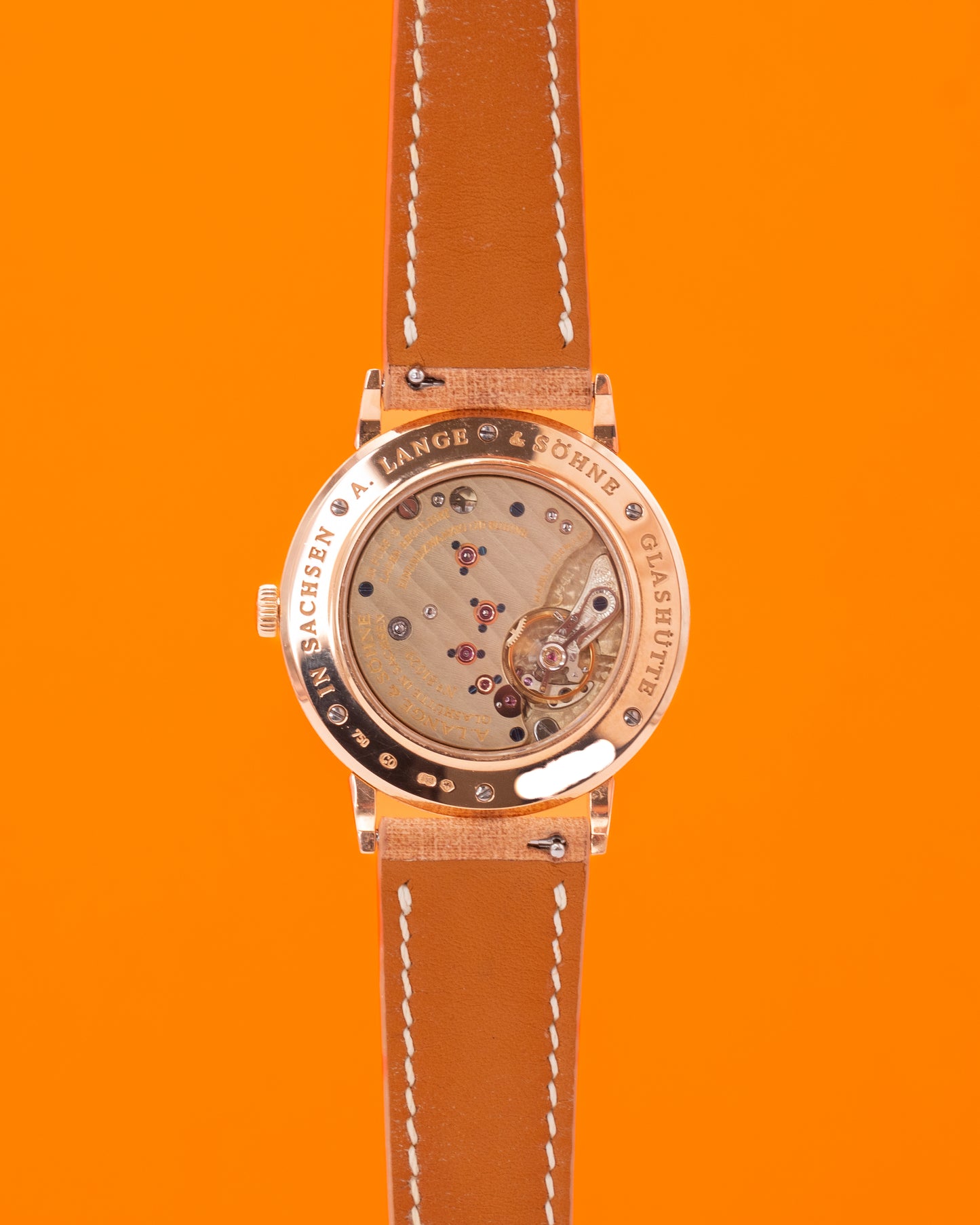 A. Lange & Sohne 37mm 216.021 Saxonia Yellow Gold Silver Dial