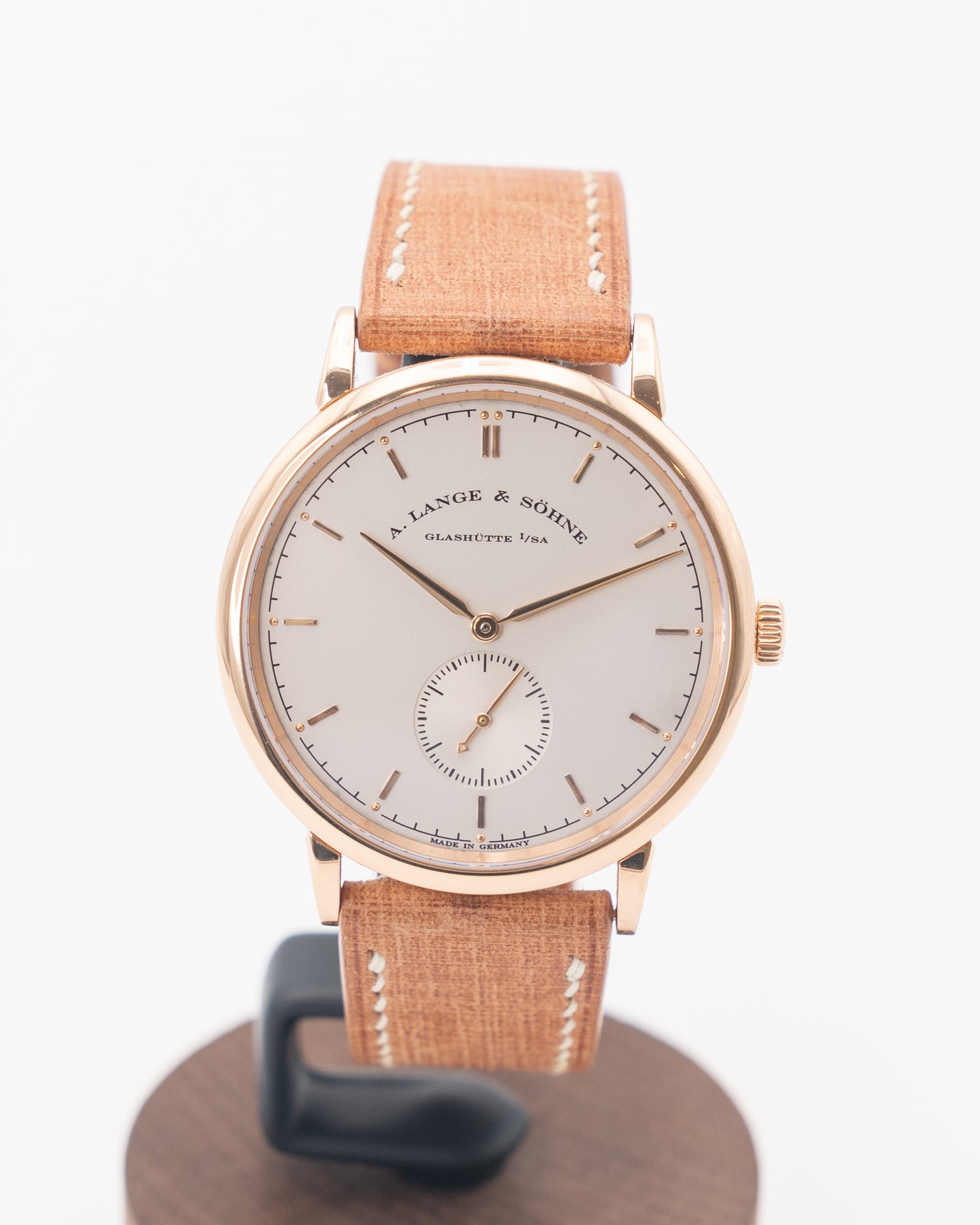 A. Lange & Sohne 37mm 216.021 Saxonia Yellow Gold Silver Dial