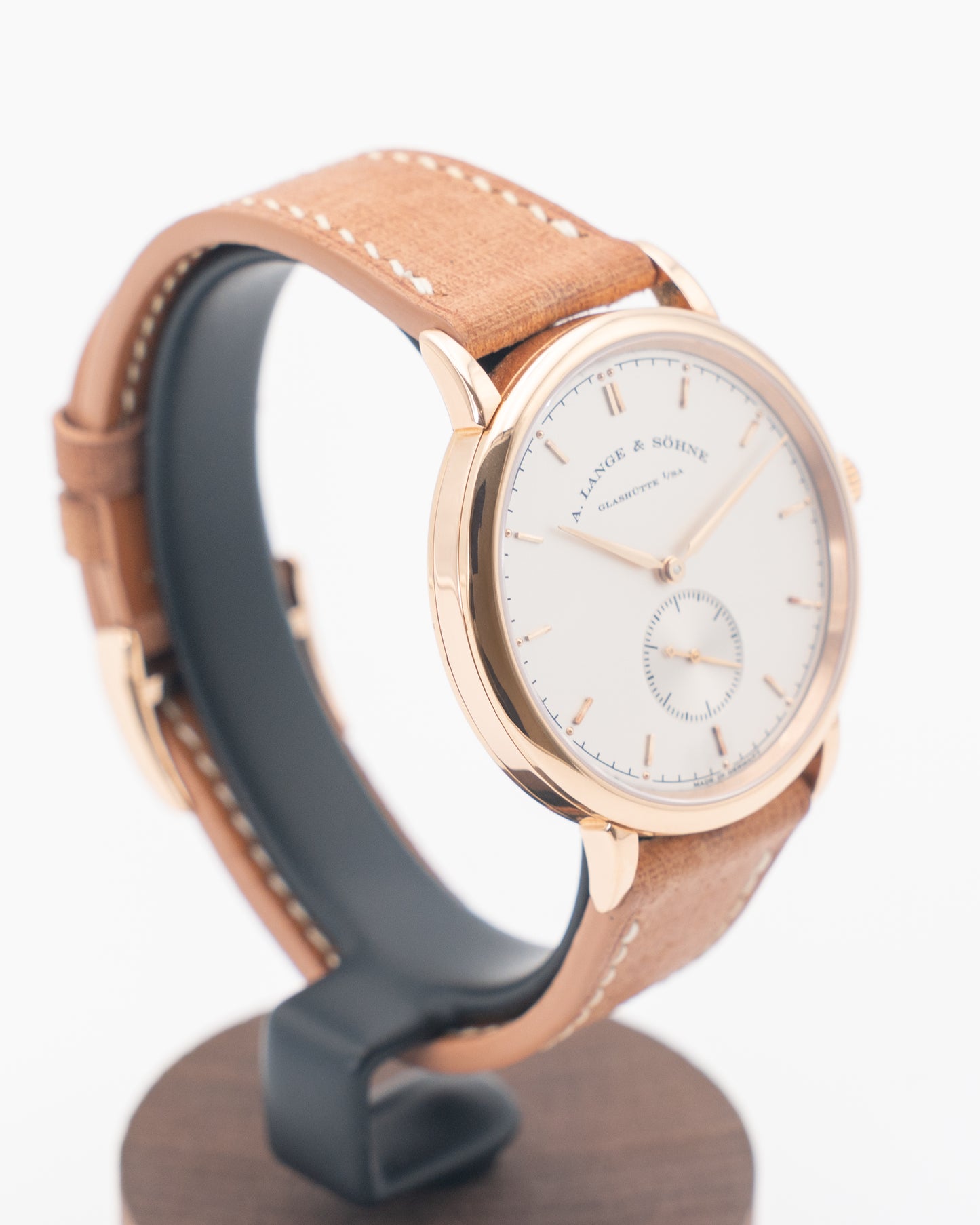A. Lange & Sohne 37mm 216.021 Saxonia Yellow Gold Silver Dial