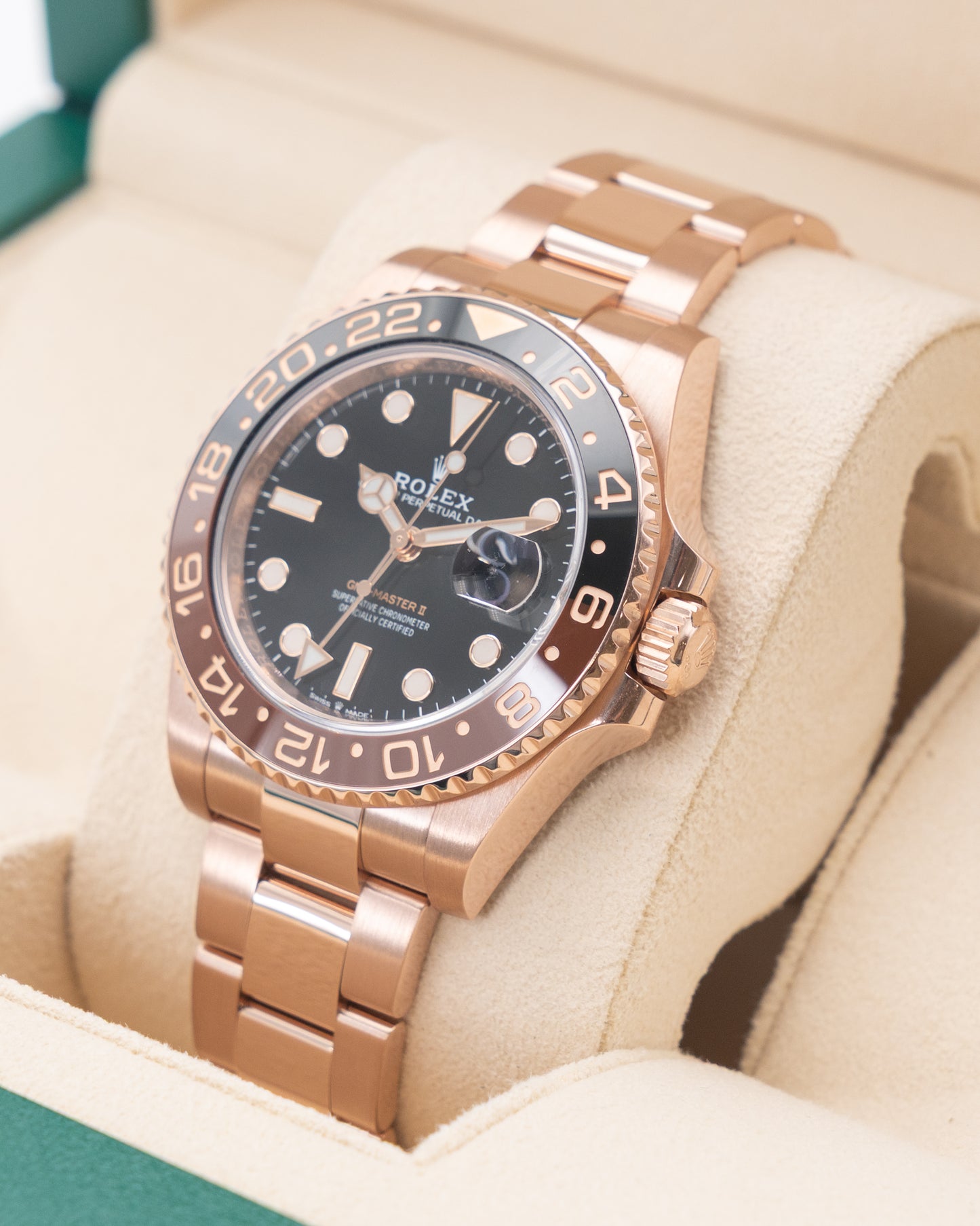 Rolex GMT Master II 40mm 126715CHNR Rose Gold Rootbeer 2019