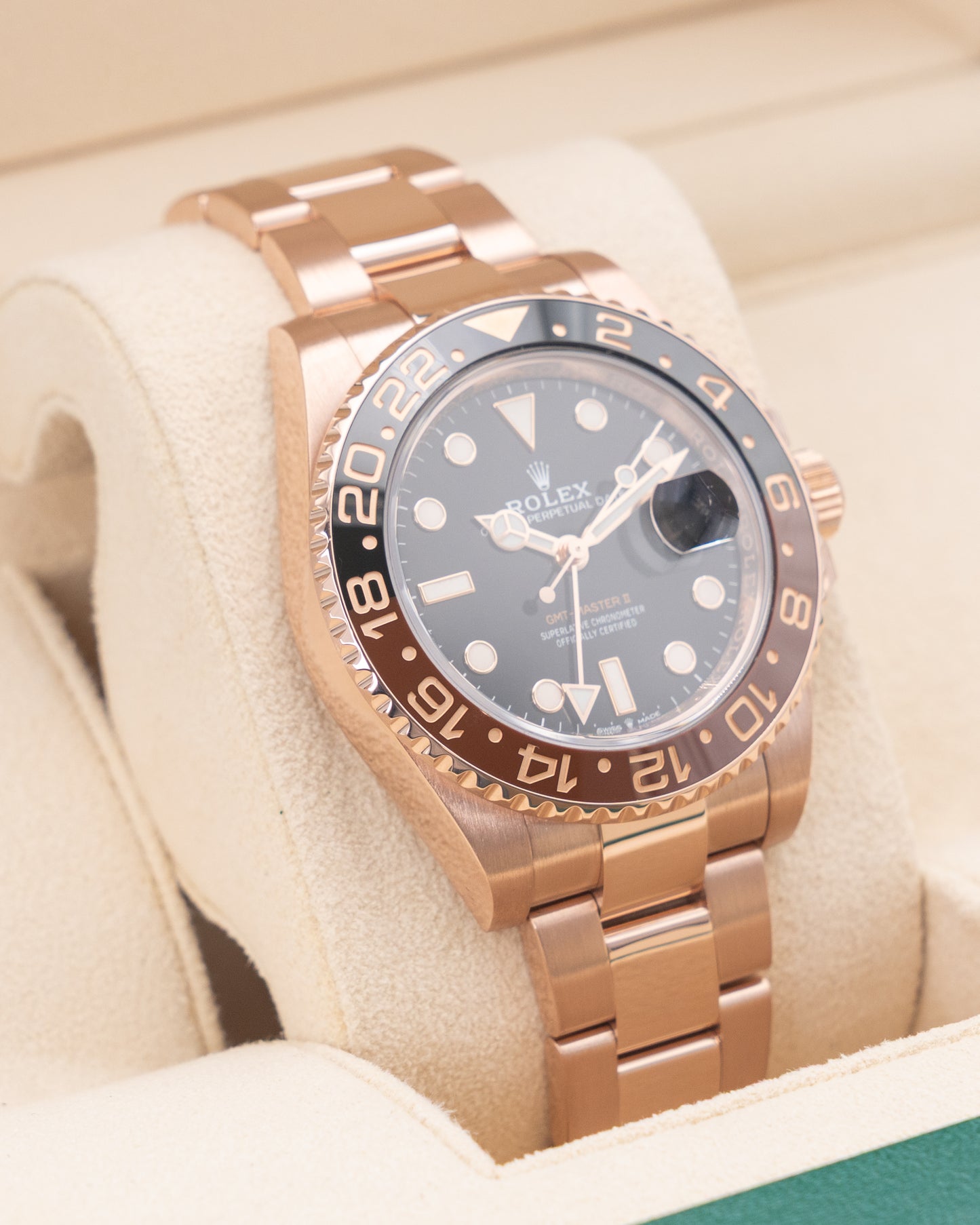 Rolex GMT Master II 40mm 126715CHNR Rose Gold Rootbeer 2019