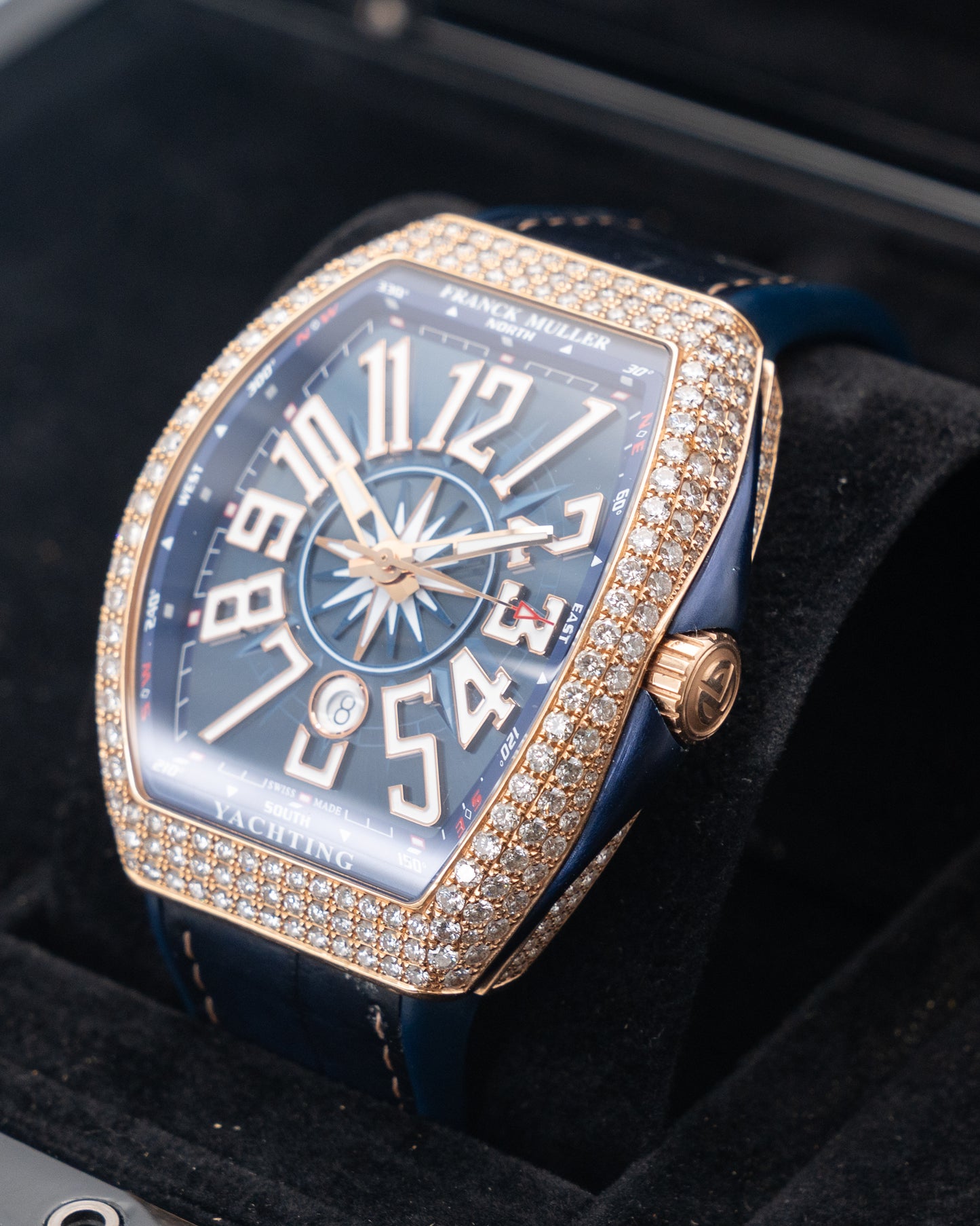 Franck Muller Vanguard V45 SCDT D Yacht 5N BL Factory Diamond Dial 44mm 2021