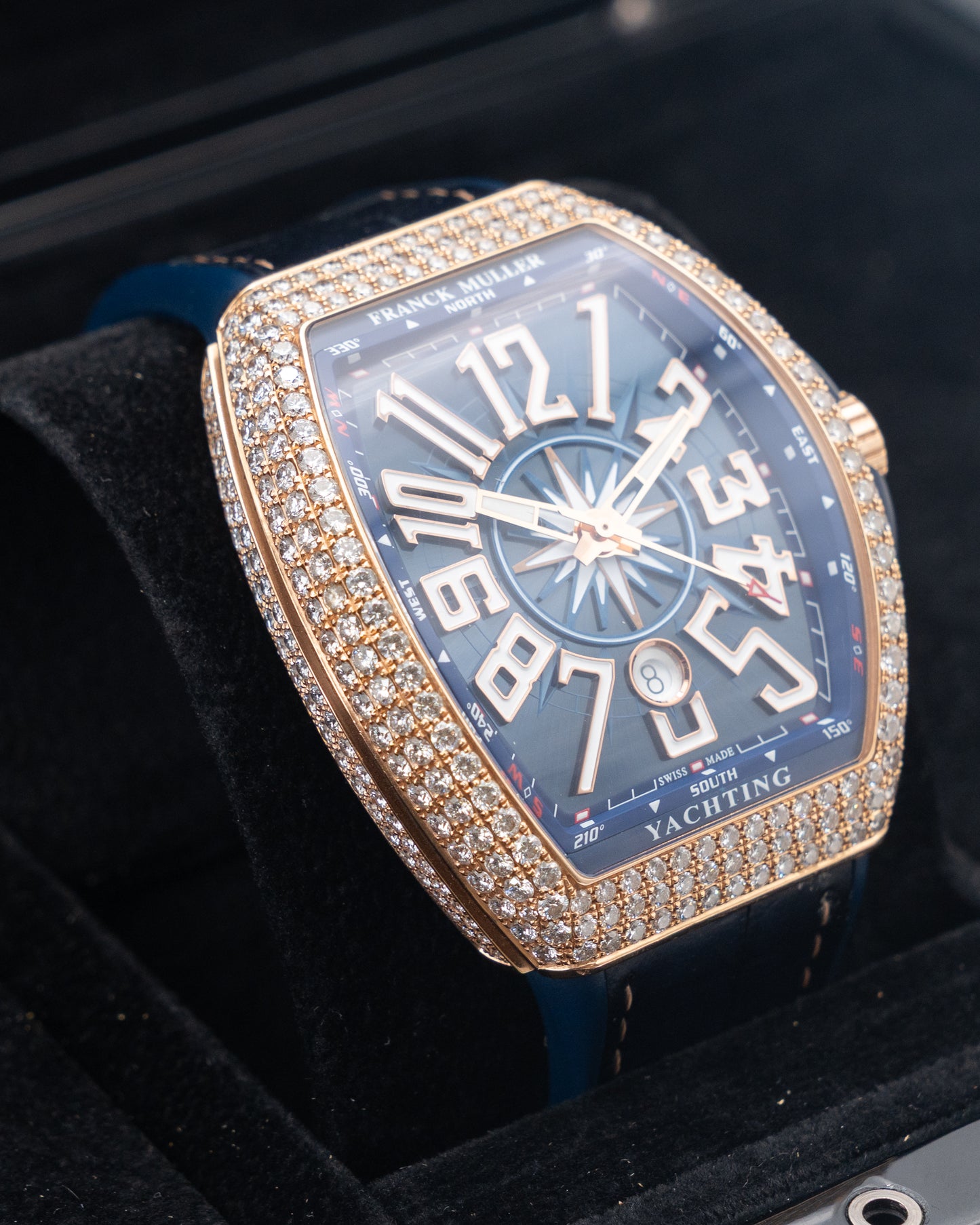 Franck Muller Vanguard V45 SCDT D Yacht 5N BL Factory Diamond Dial 44mm 2021
