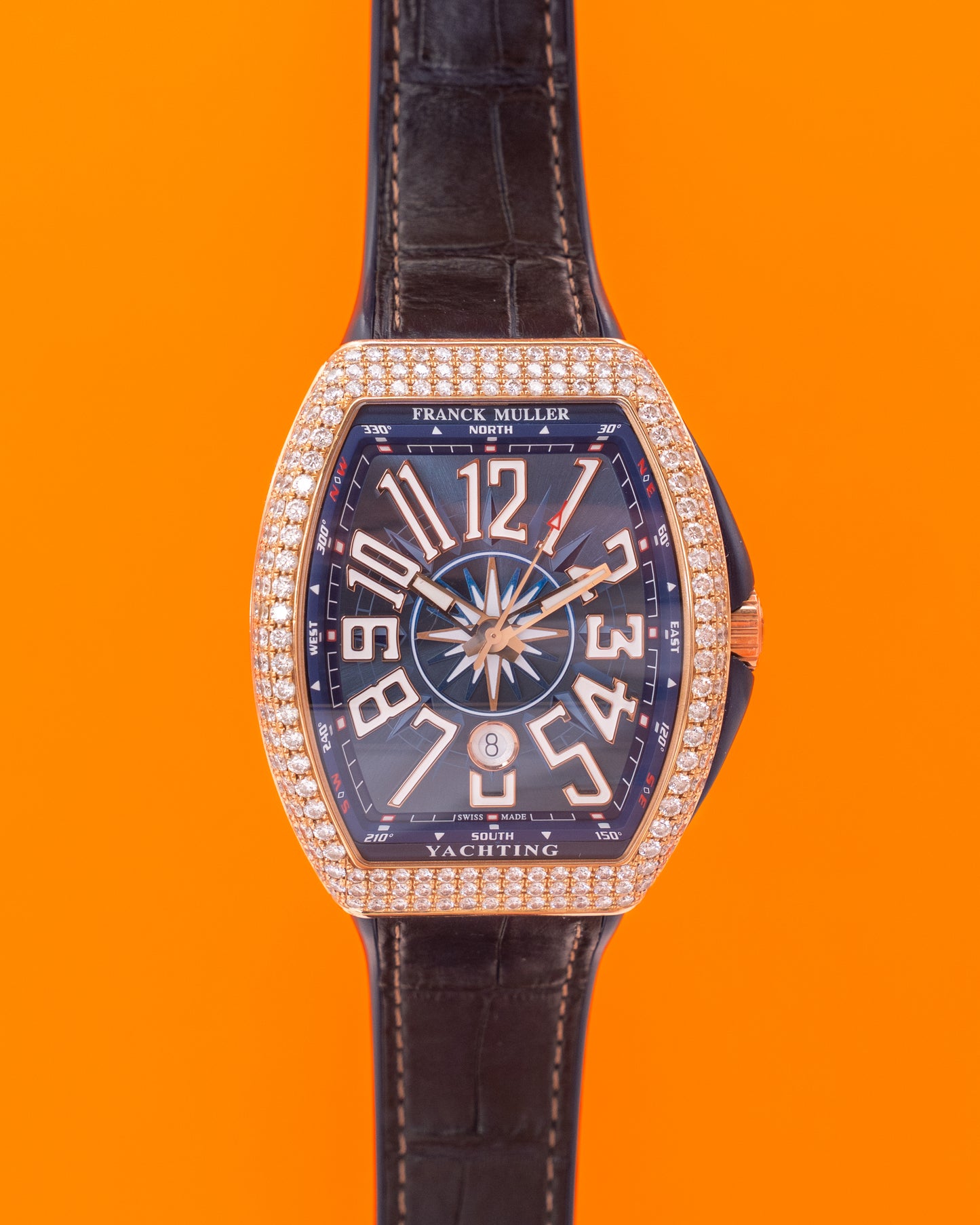 Franck Muller Vanguard V45 SCDT D Yacht 5N BL Factory Diamond Dial 44mm 2021