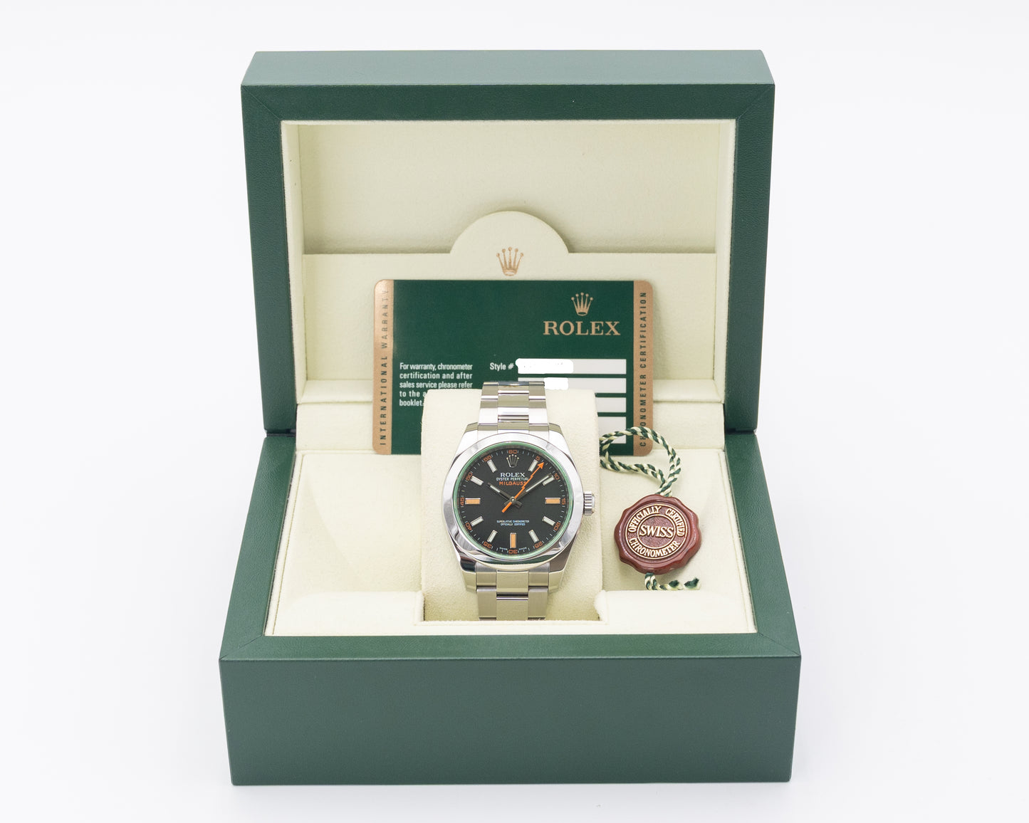 Rolex Milgauss 40mm 116400V Black Dial Green Crystal 2011
