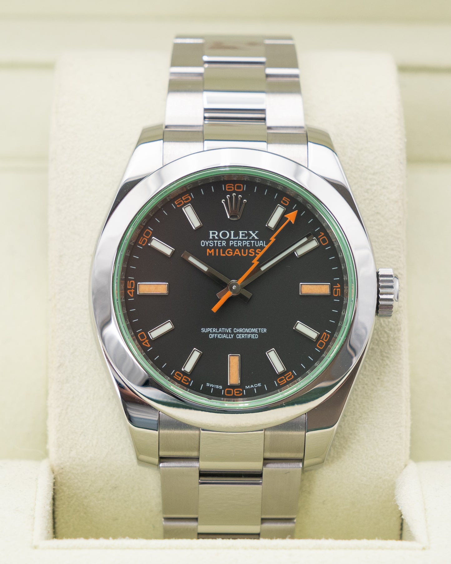 Rolex Milgauss 40mm 116400V Black Dial Green Crystal 2011
