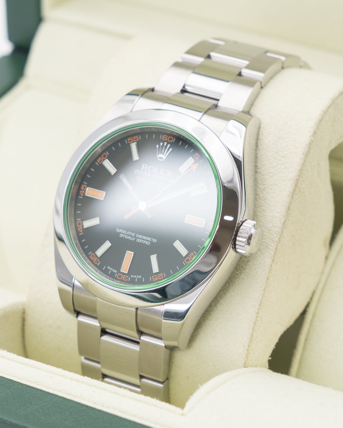 Rolex Milgauss 40mm 116400V Black Dial Green Crystal 2011