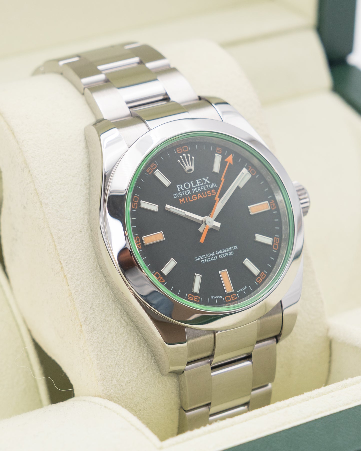 Rolex Milgauss 40mm 116400V Black Dial Green Crystal 2011