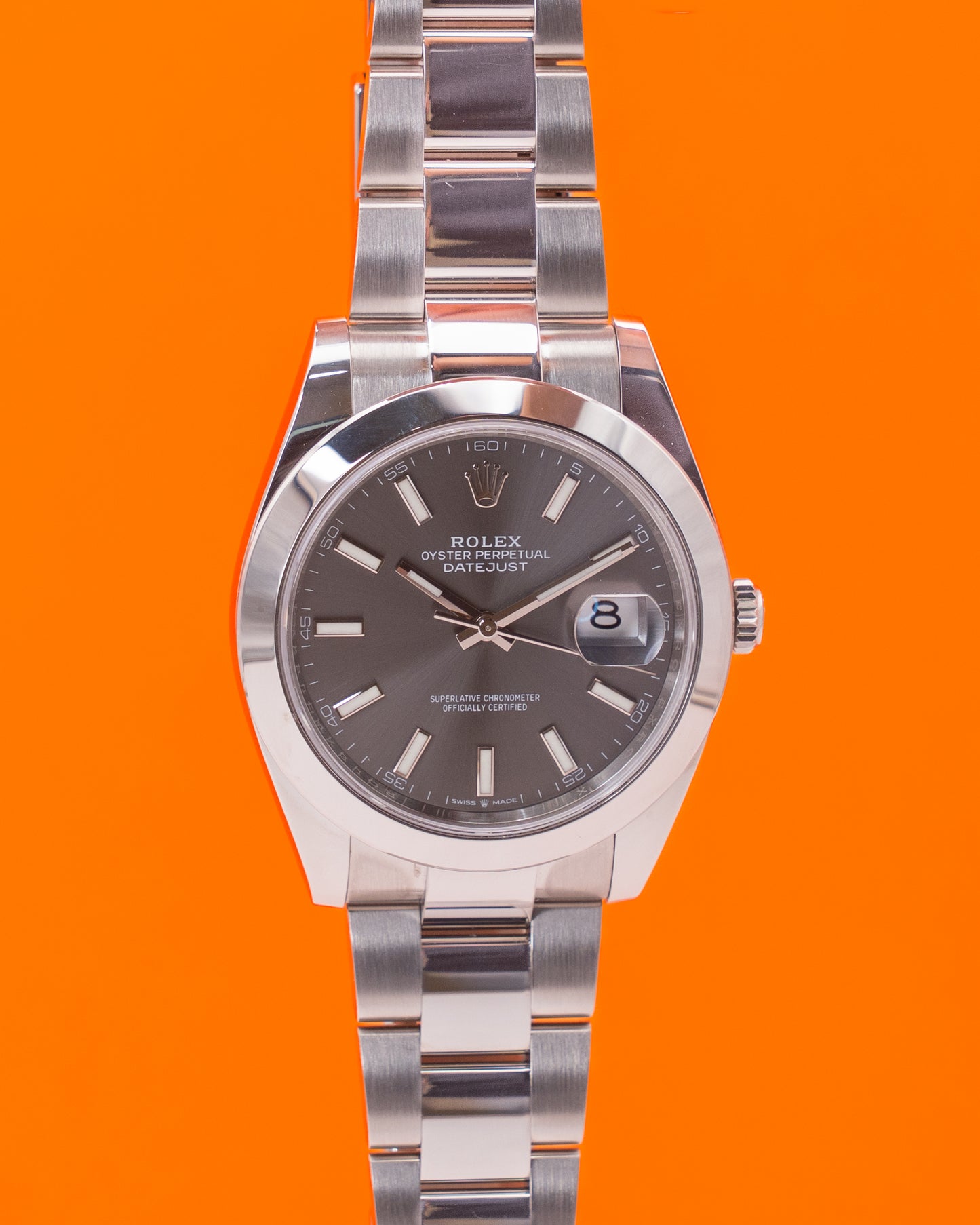 Rolex Datejust 41mm 126300 Rhodium Dial Smooth Bezel Oyster Bracelet 2023