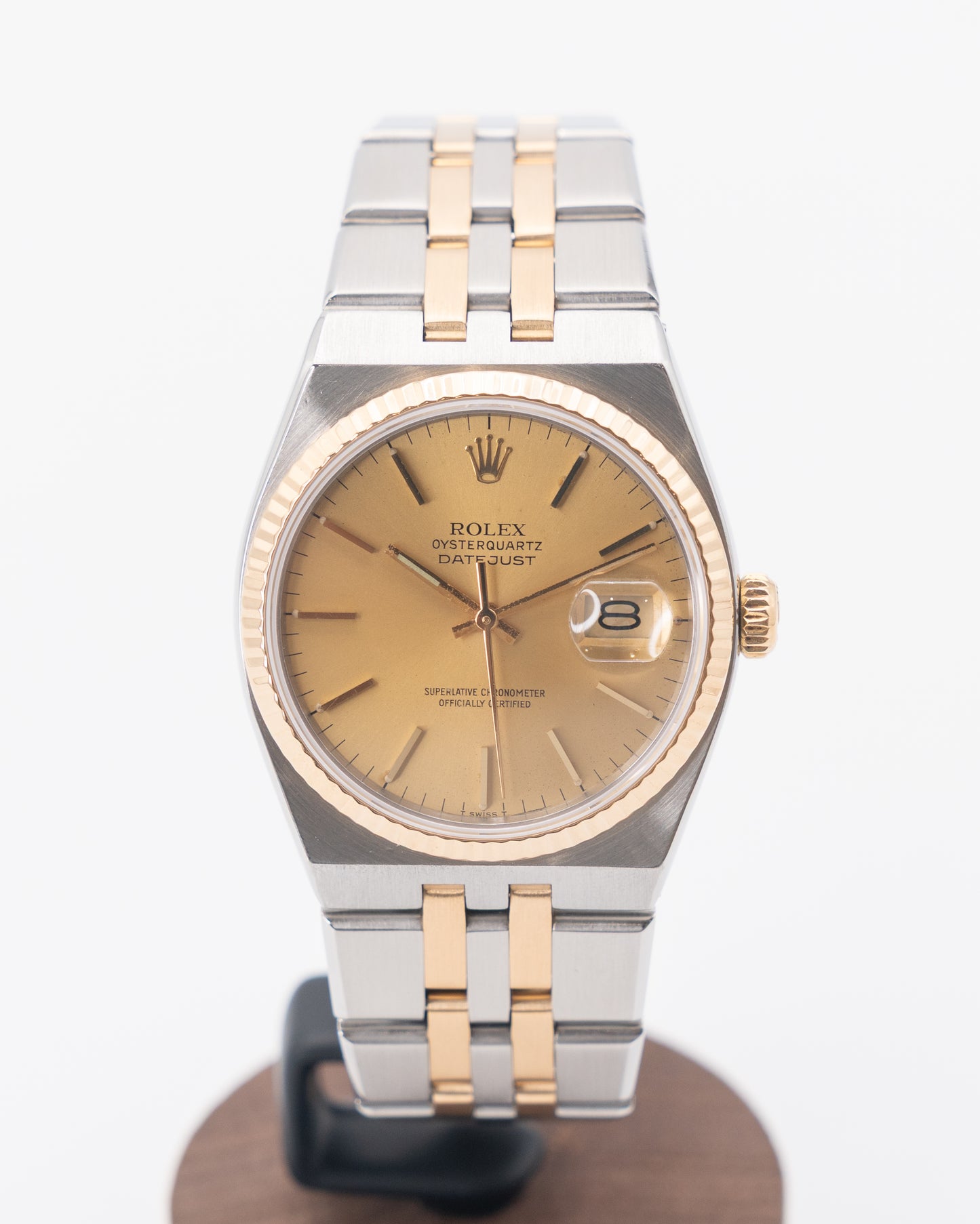 Rolex Datejust Oysterquartz 17013 Two Tone Champagne