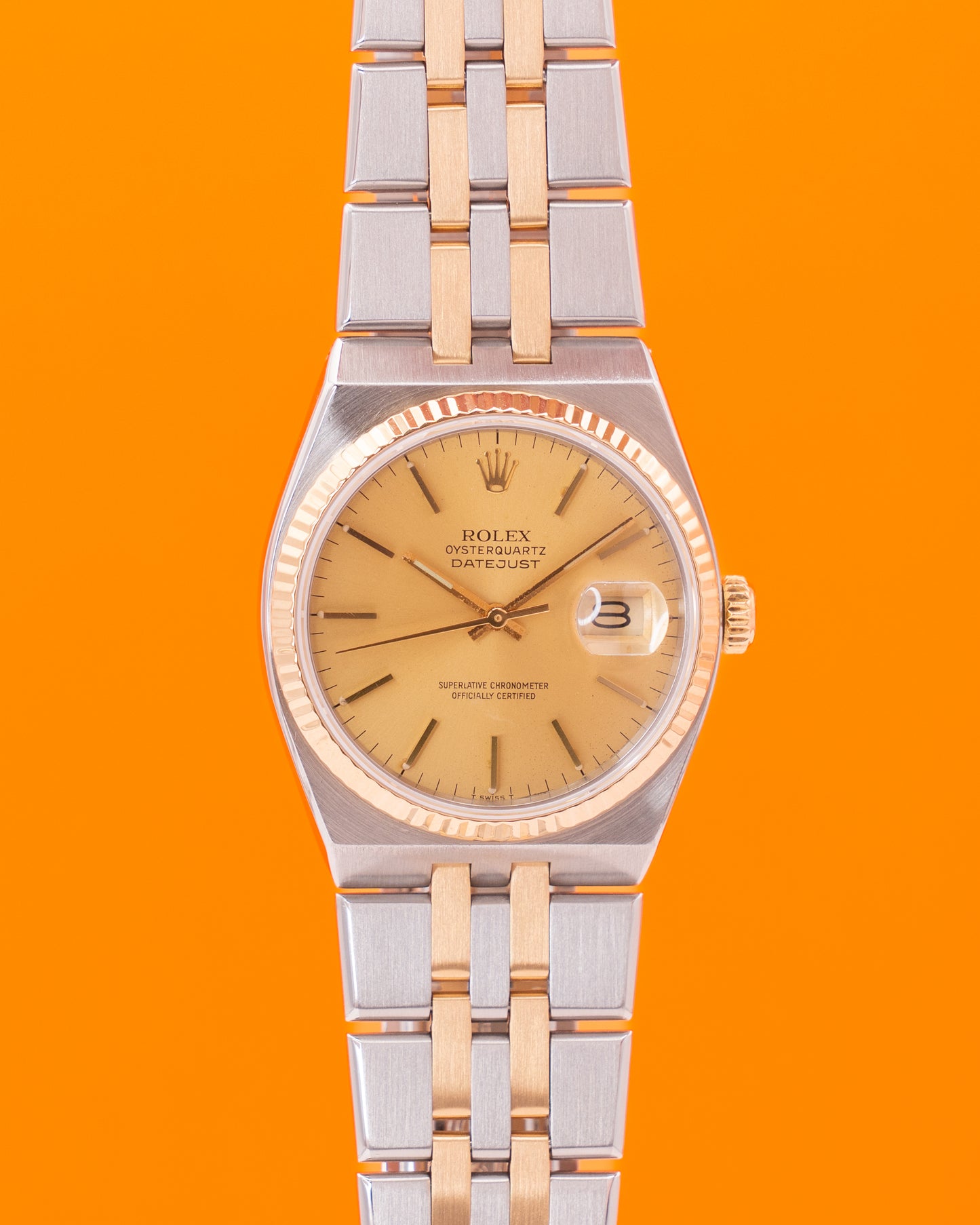 Rolex Datejust Oysterquartz 17013 Two Tone Champagne