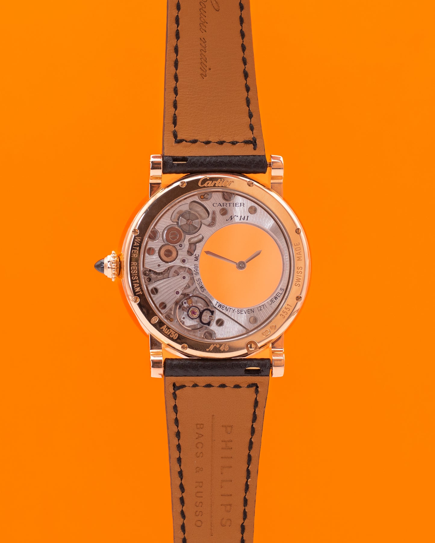 Cartier Rotonde De Cartier Mysterious Hours 42mm W1556223 Rose Gold White Dial 2013